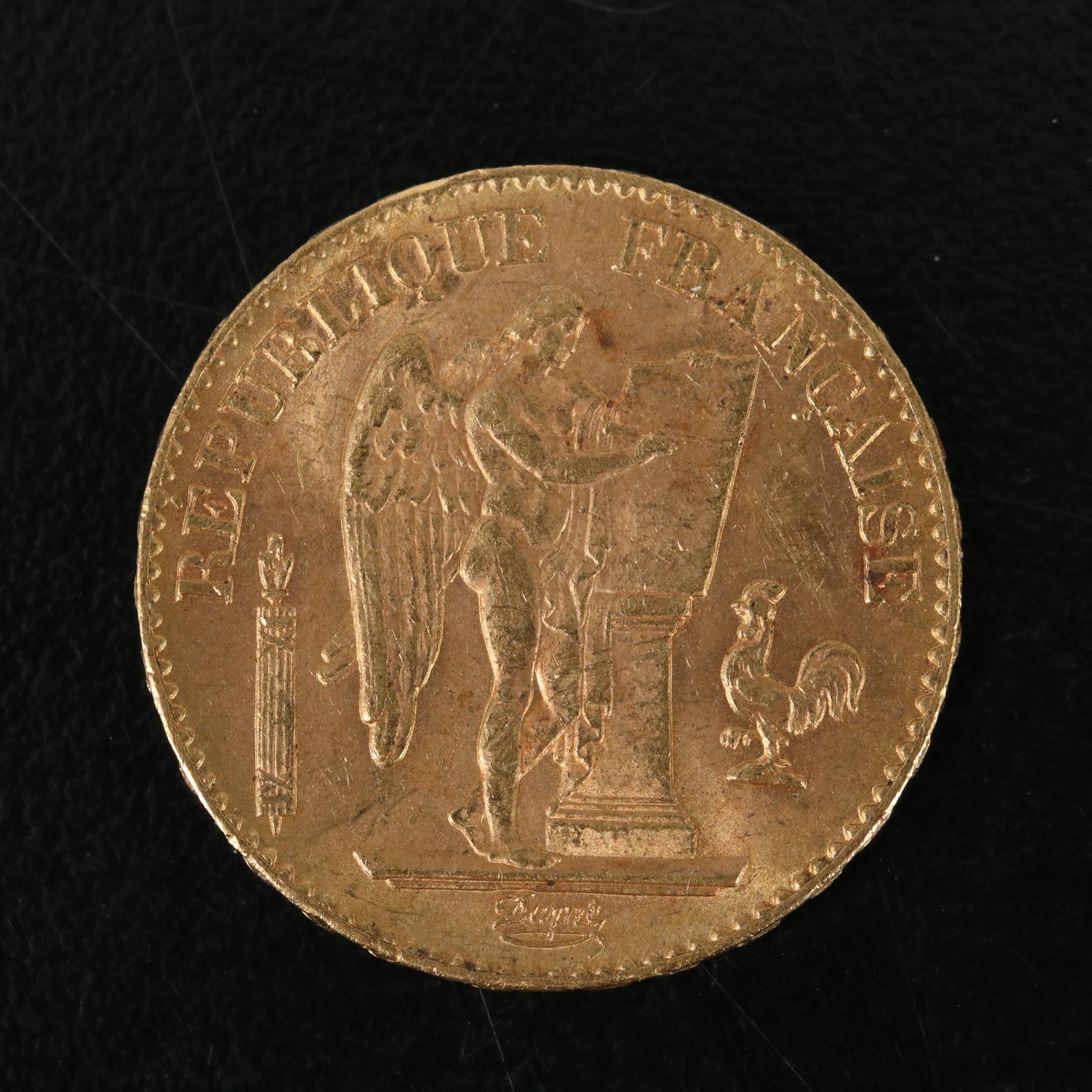 1896 A France Twenty Francs Gold Coin