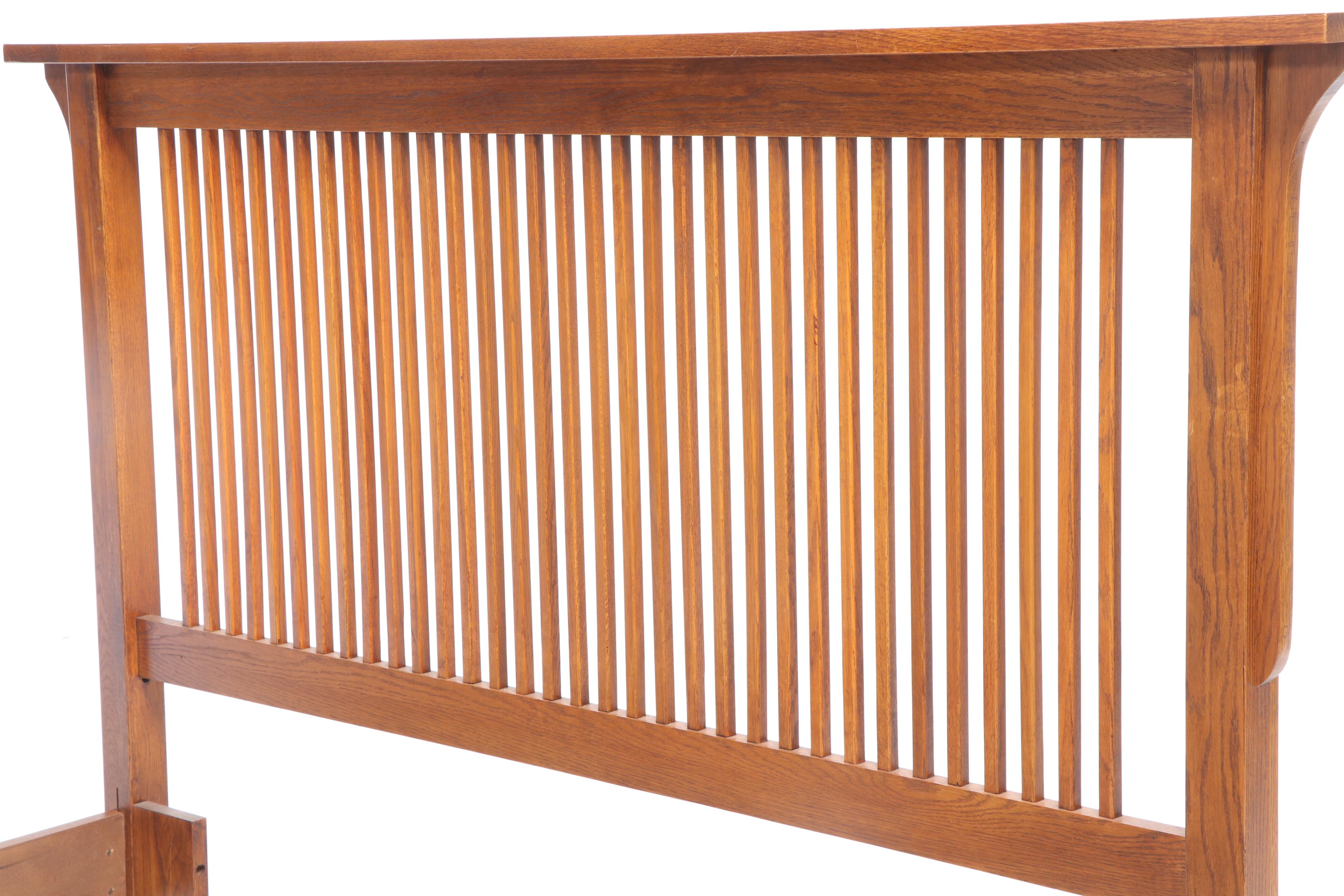 Craftsman Style Oak Queen Size Bed Frame