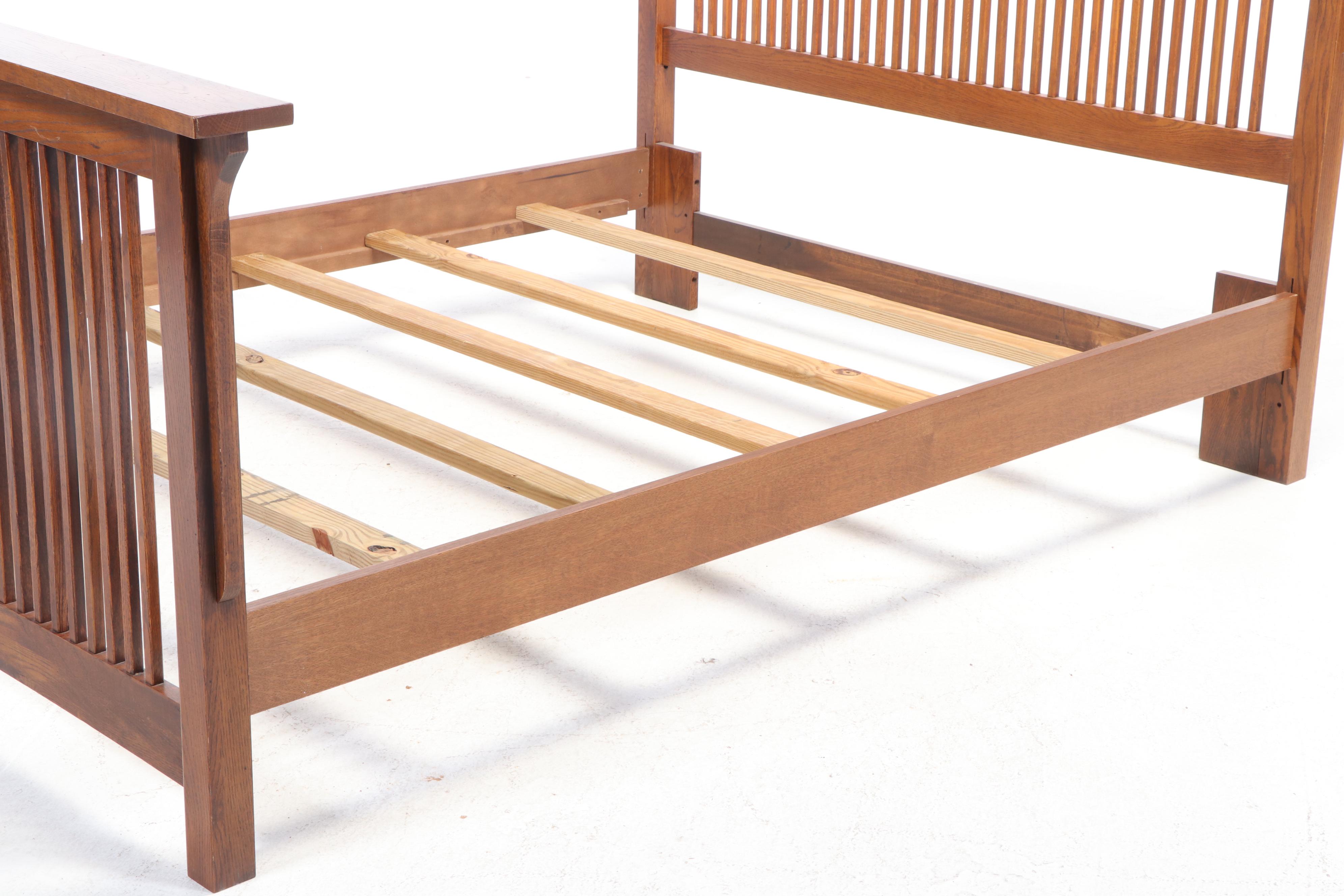 Craftsman Style Oak Queen Size Bed Frame