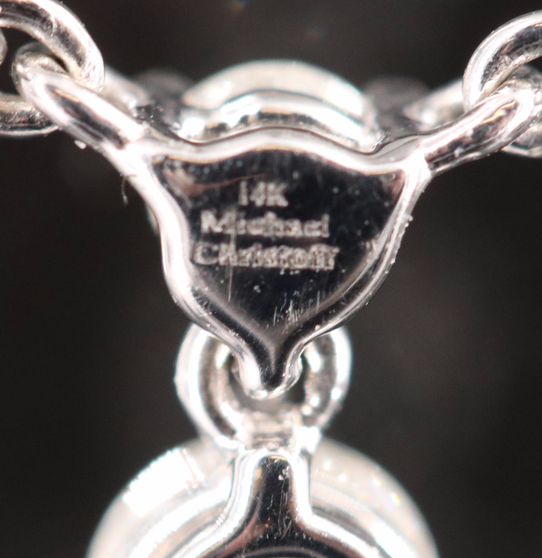 Michael Christoff 14K 7.58 CT Aquamarine and Diamond Pendant Necklace