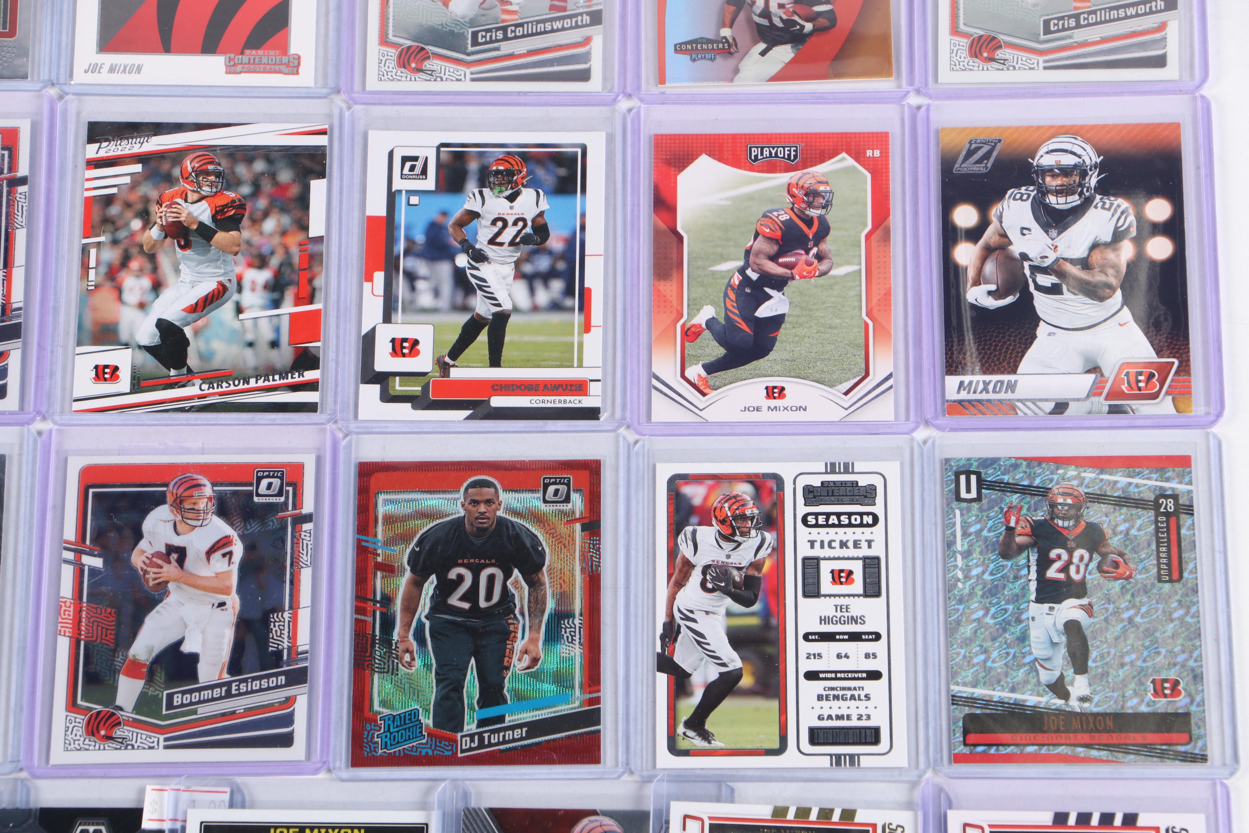 Cincinnati Bengals Football Cards with Flags and Joe Burrow Jersey