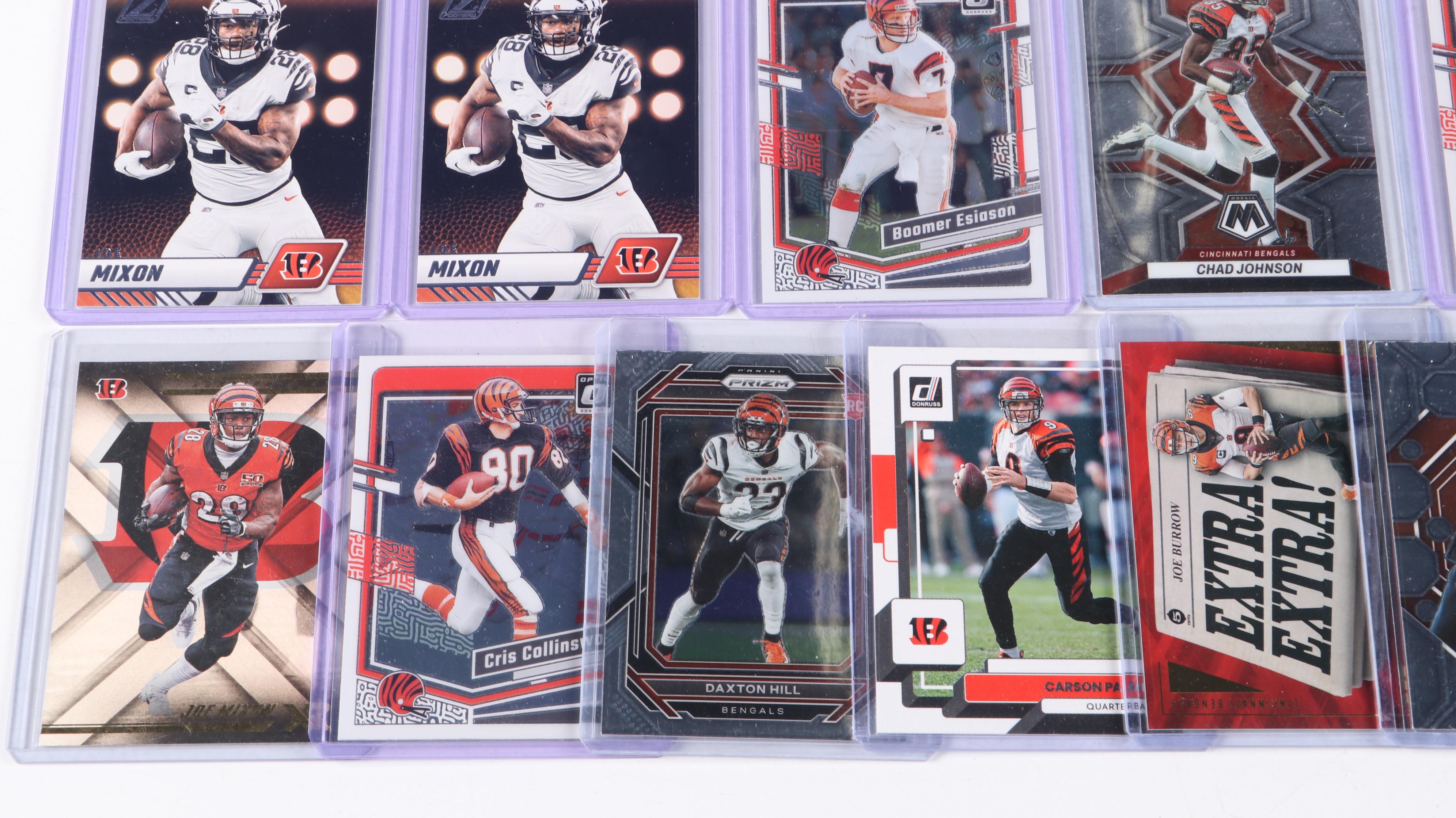Cincinnati Bengals Football Cards with Flags and Joe Burrow Jersey