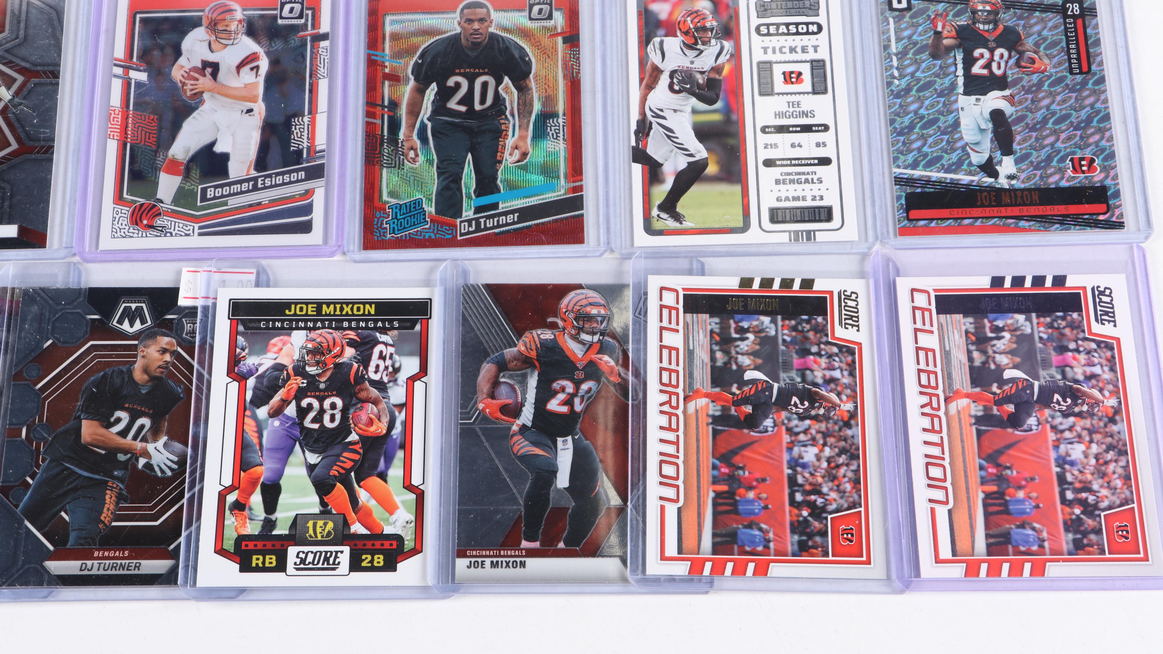 Cincinnati Bengals Football Cards with Flags and Joe Burrow Jersey