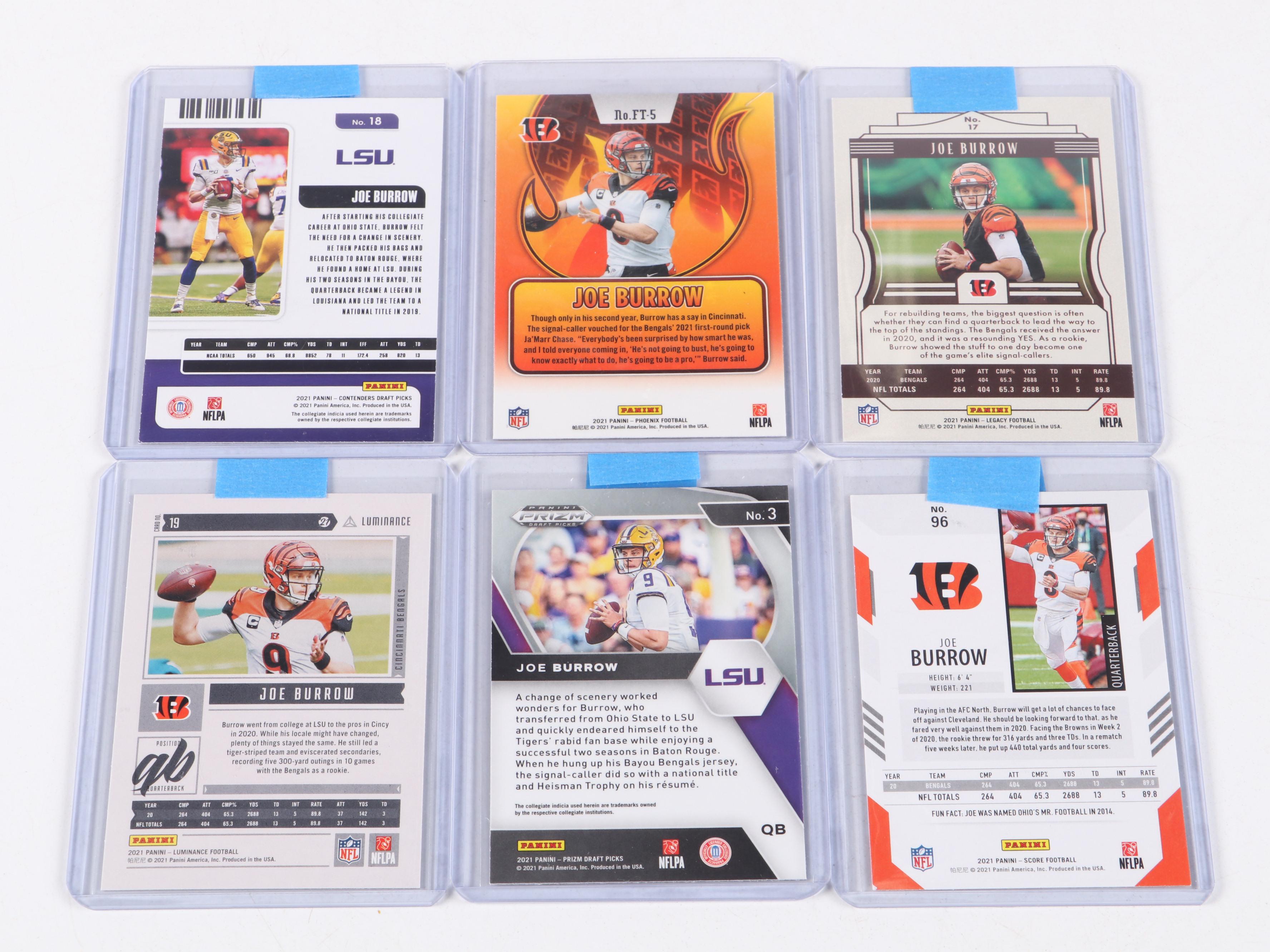 Cincinnati Bengals Football Cards with Flags and Joe Burrow Jersey