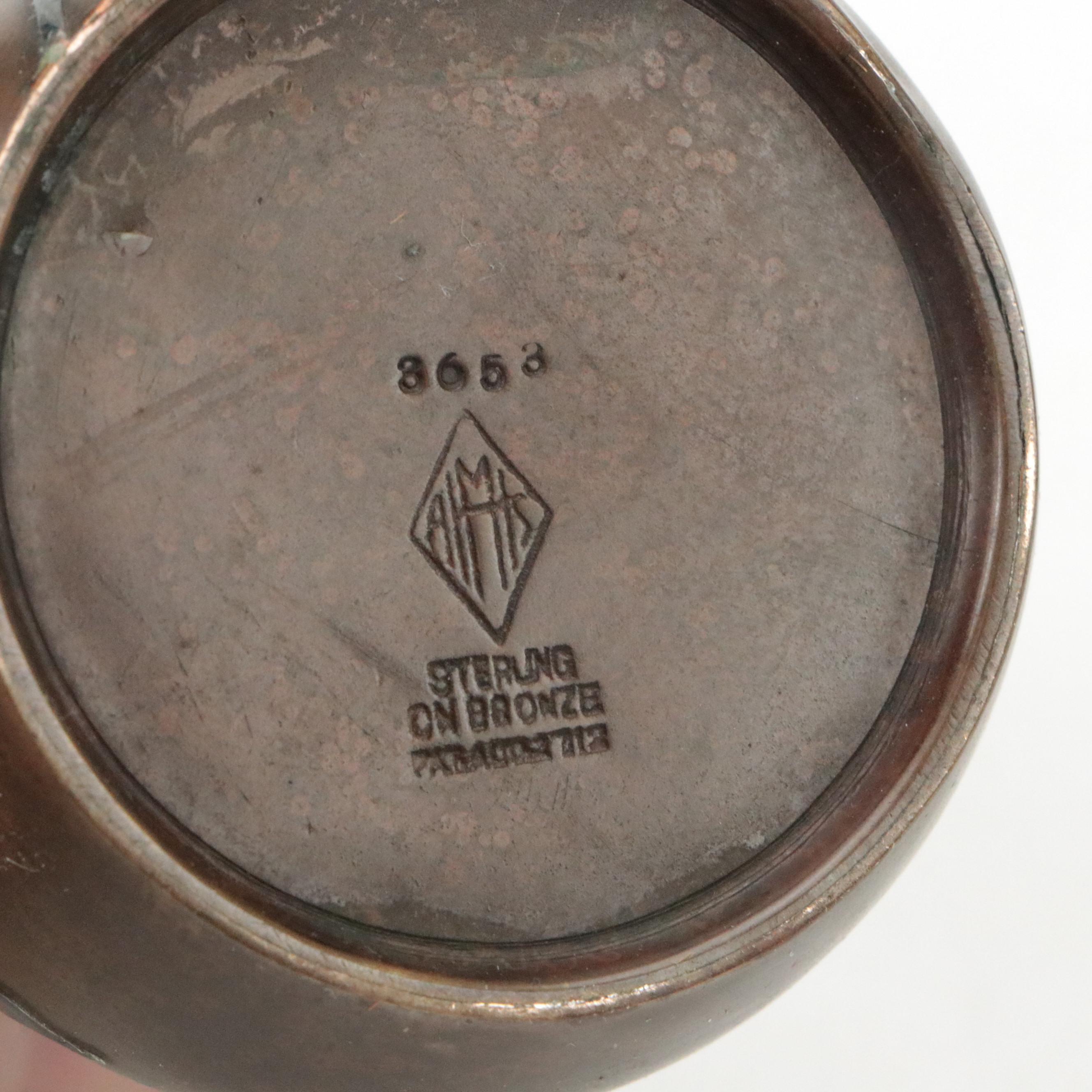 Arts and Crafts Heintz Art Metal Sterling Over Bronze Bud Vase