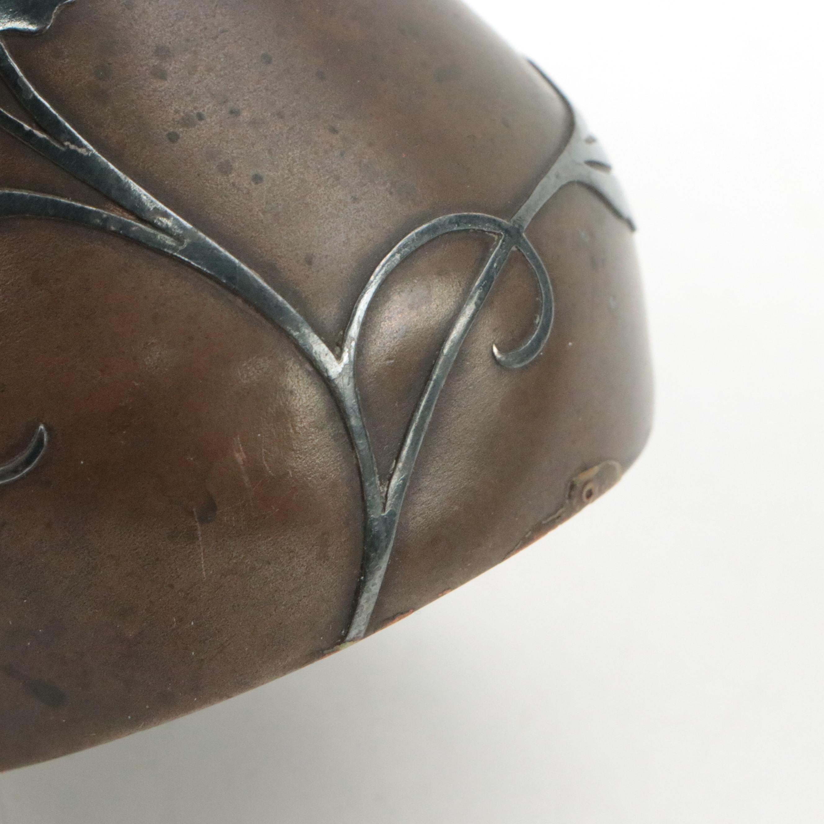 Arts and Crafts Heintz Art Metal Sterling Over Bronze Bud Vase