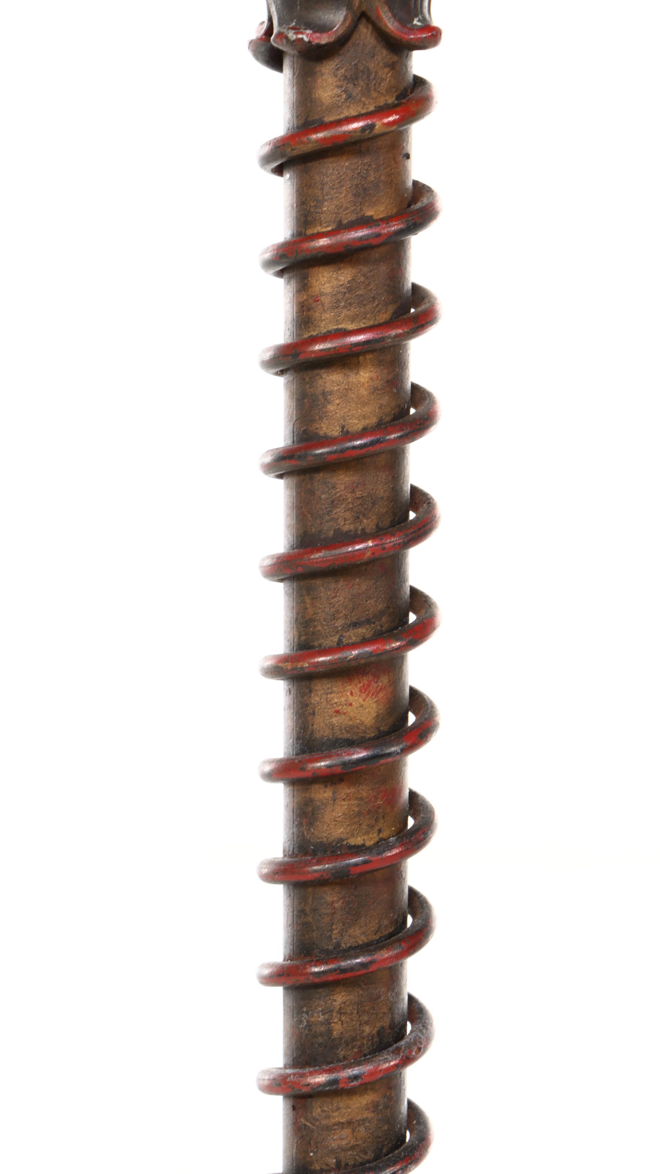 Victorian Gothic Polychrome Metal Floor Lamp with Ombré Drop Beads, Adapted