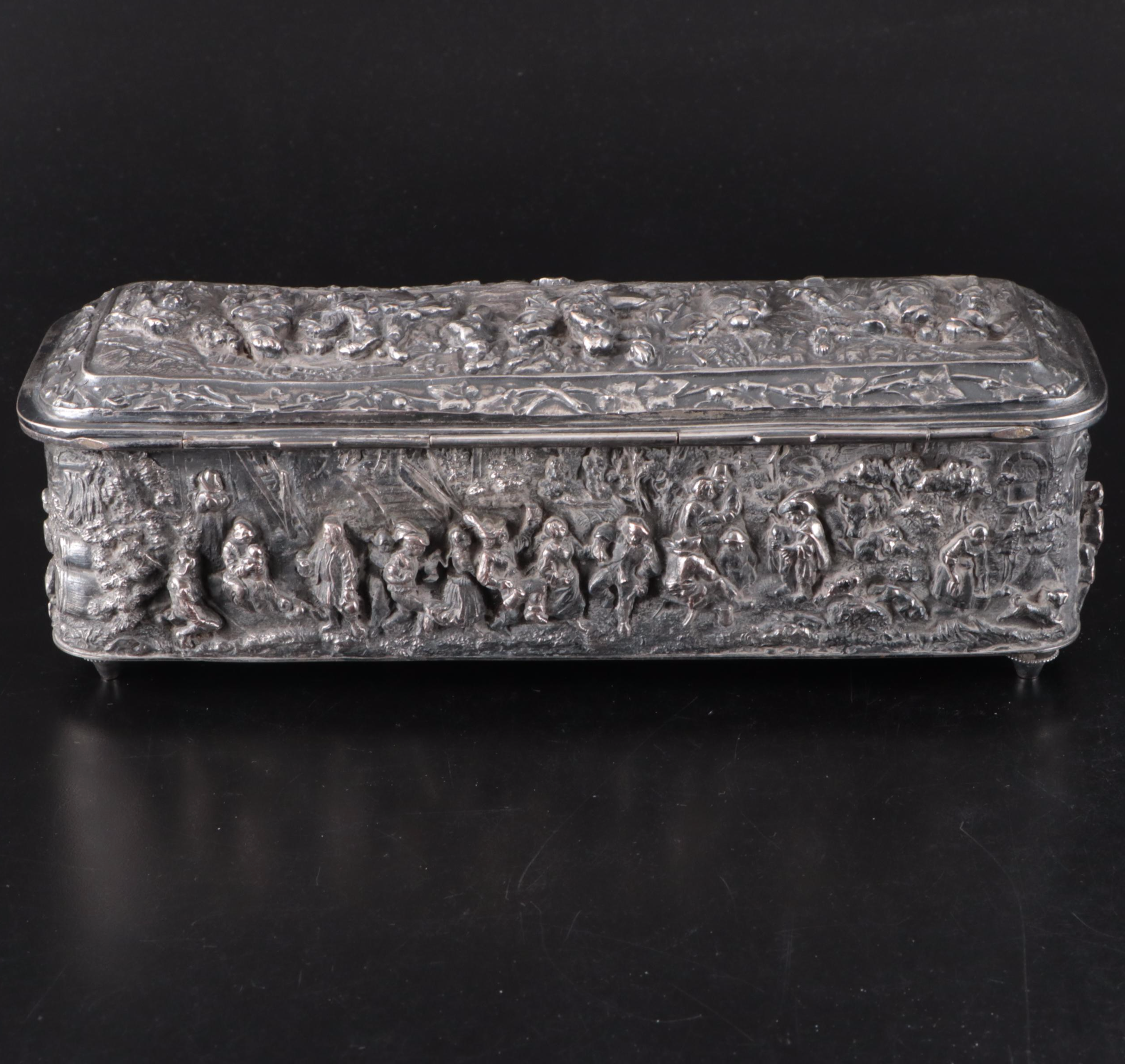 Fulser Industria with Other European Style Repousse Boxes, 20th Century