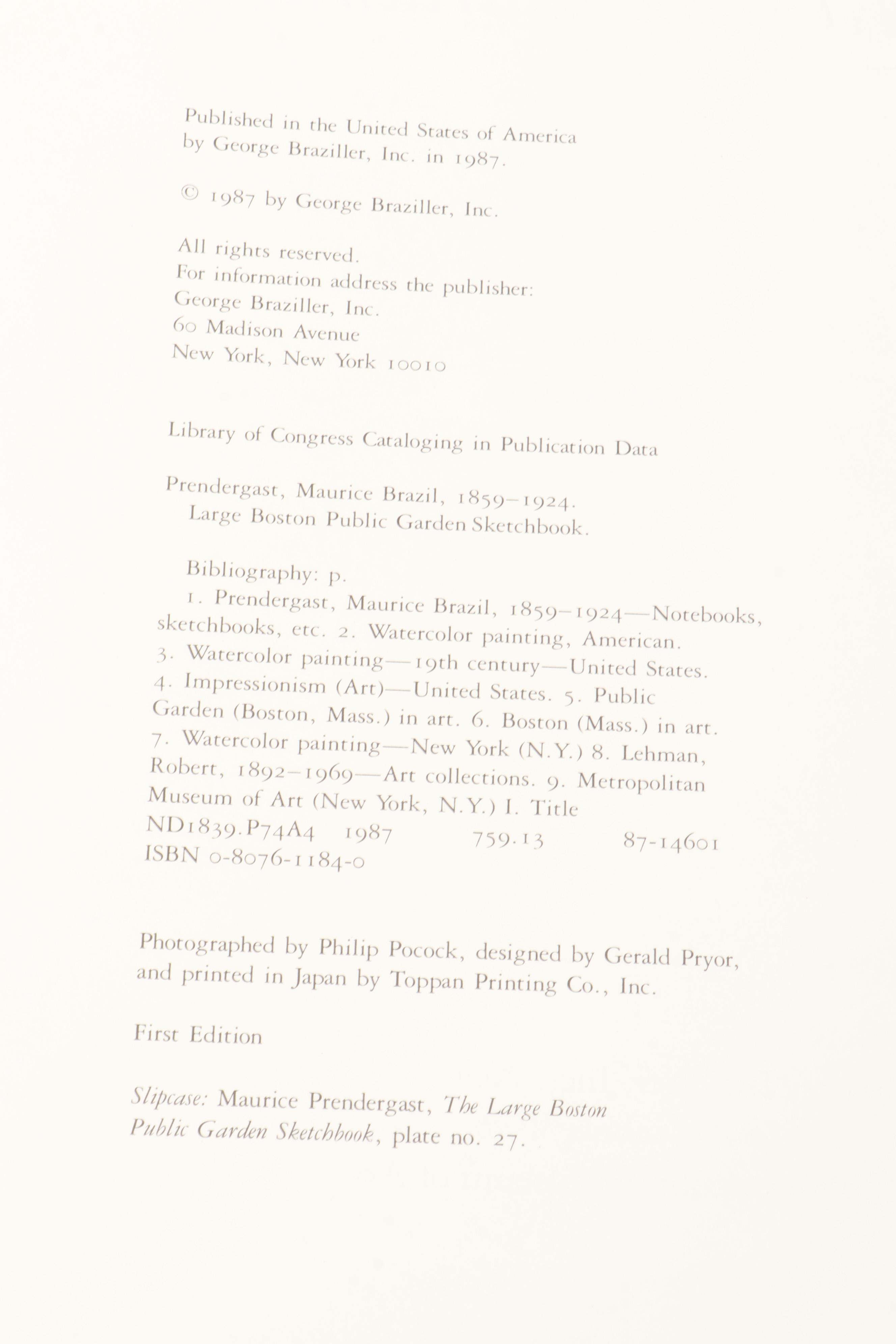 "Maurice Pendergast: Large Boston Public Gardens Sketchbook" Catalog and More