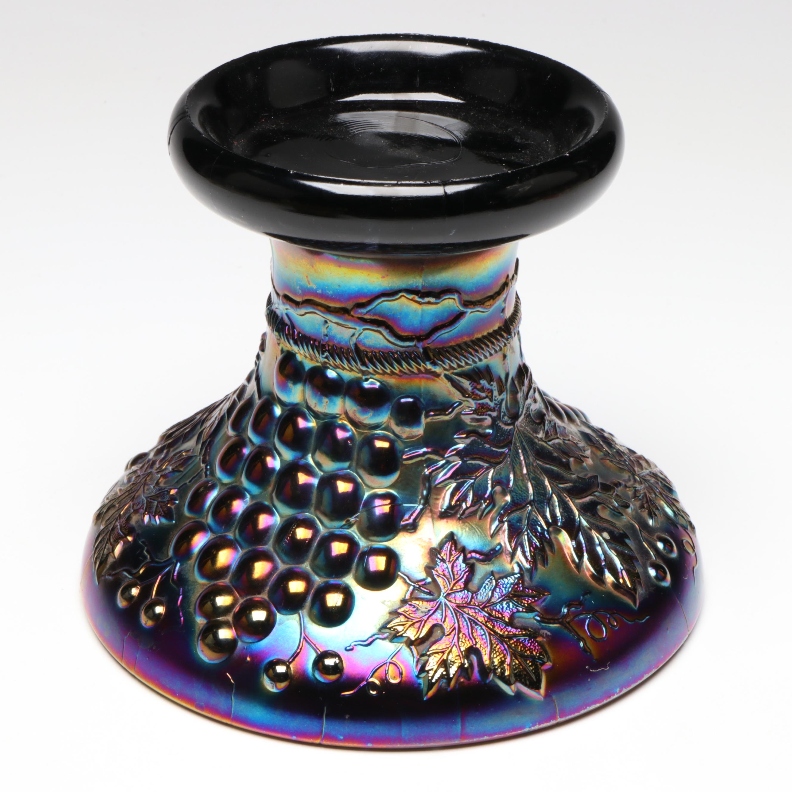 Northwood "Grape and Cable" Amethyst Carnival Glass Punch Bowl with Stand