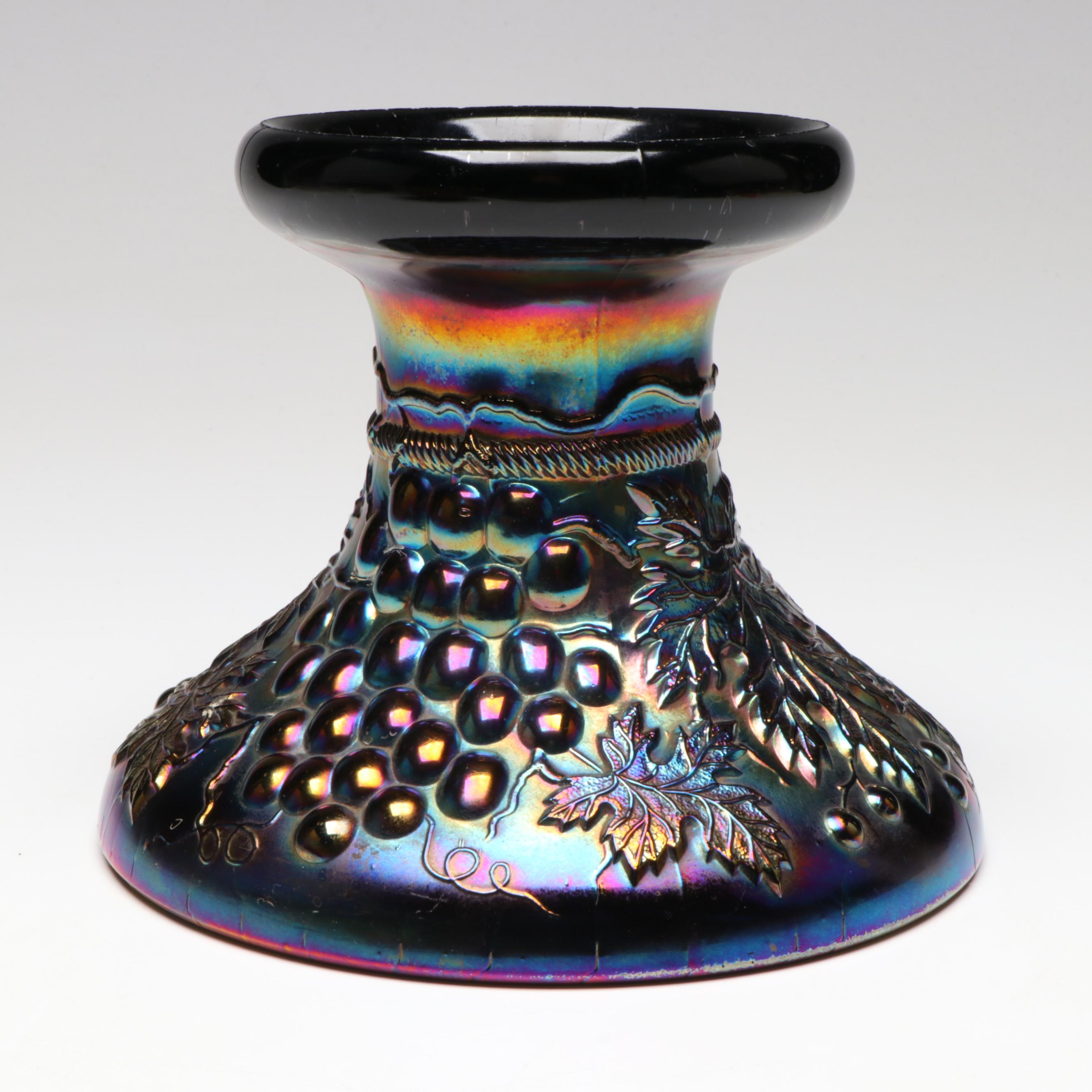 Northwood "Grape and Cable" Amethyst Carnival Glass Punch Bowl with Stand