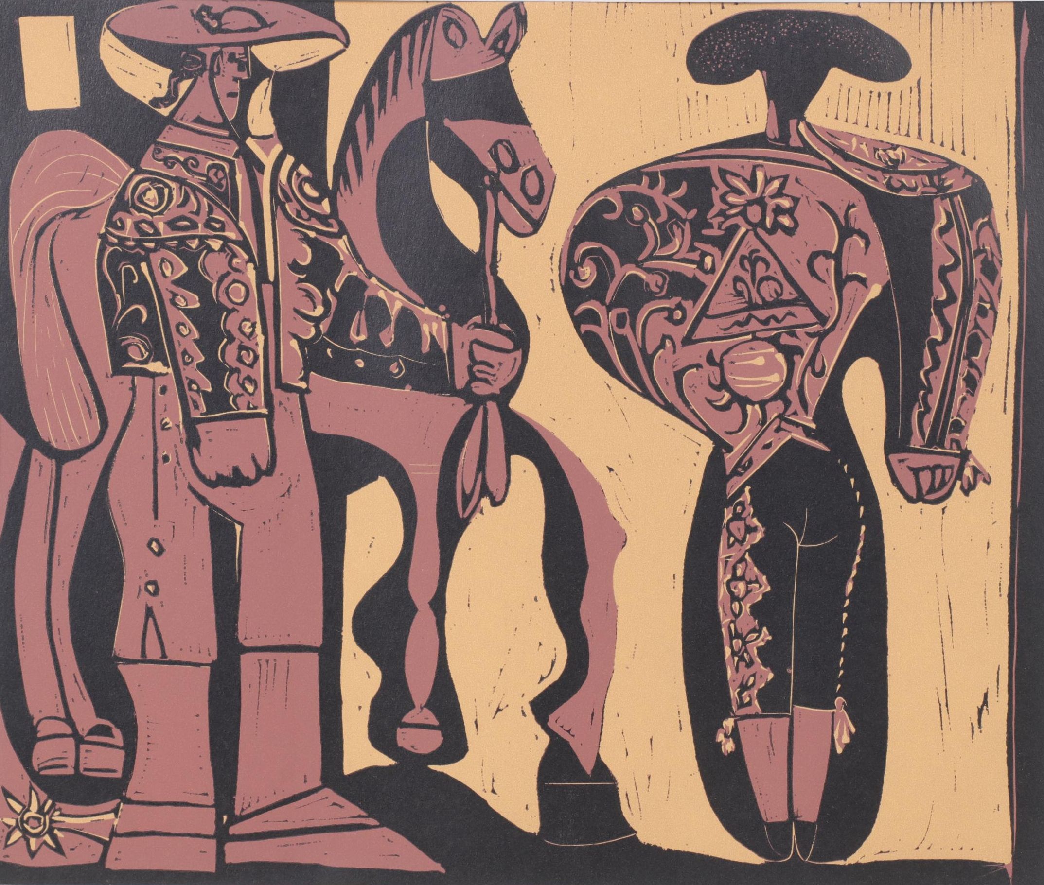 Pablo Picasso Linocut "Picador & Matador," 1962