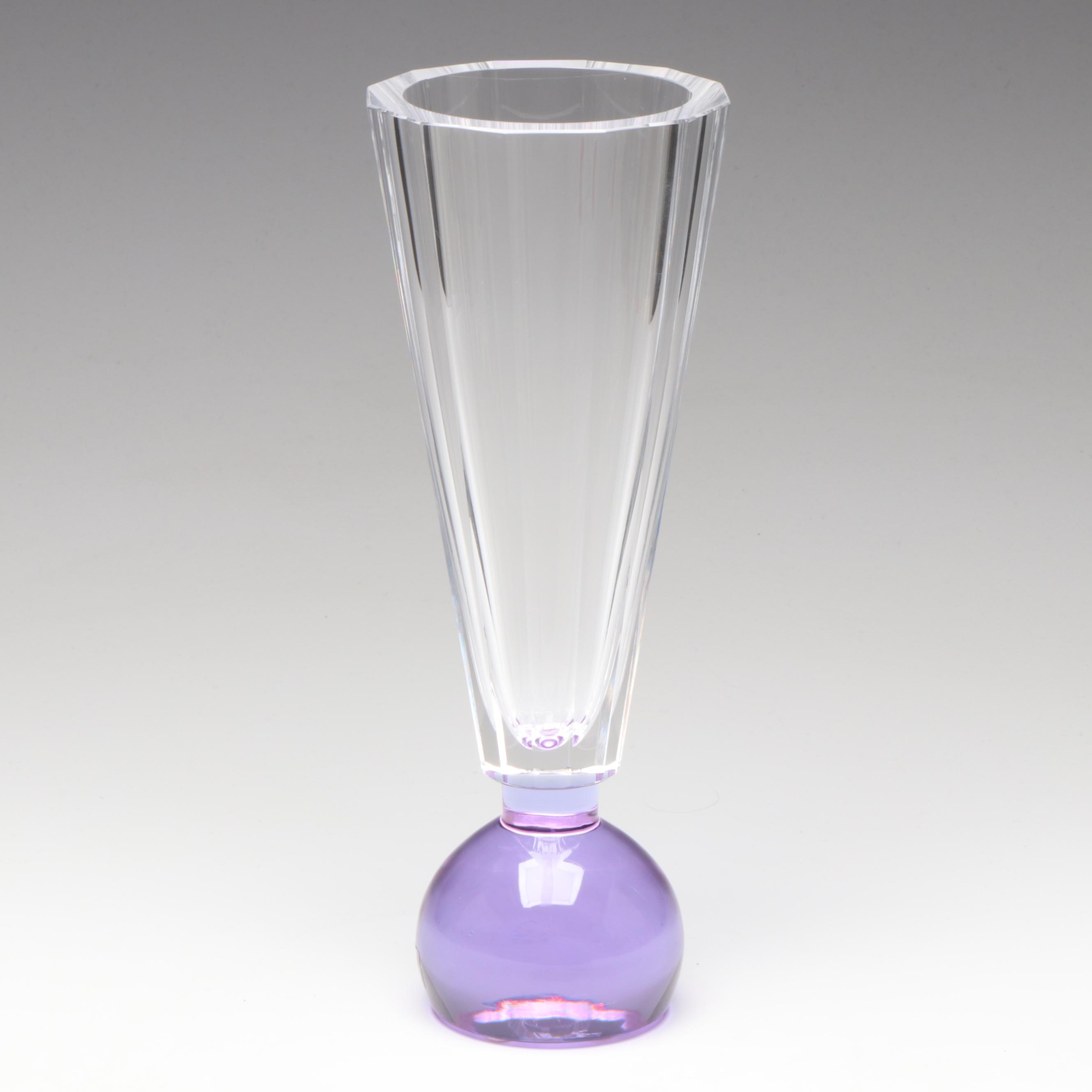 Jan Mares for Moser "His Majesty" Alexandrite and Clear Art Glass Vase