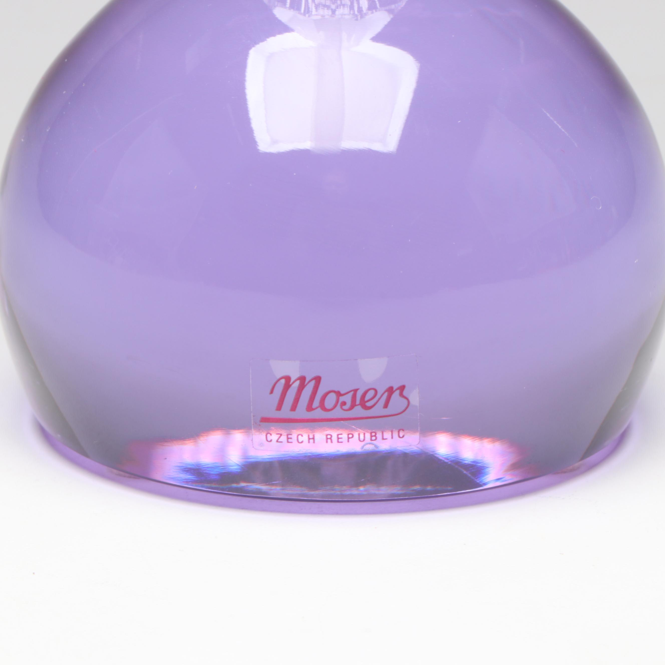 Jan Mares for Moser "His Majesty" Alexandrite and Clear Art Glass Vase