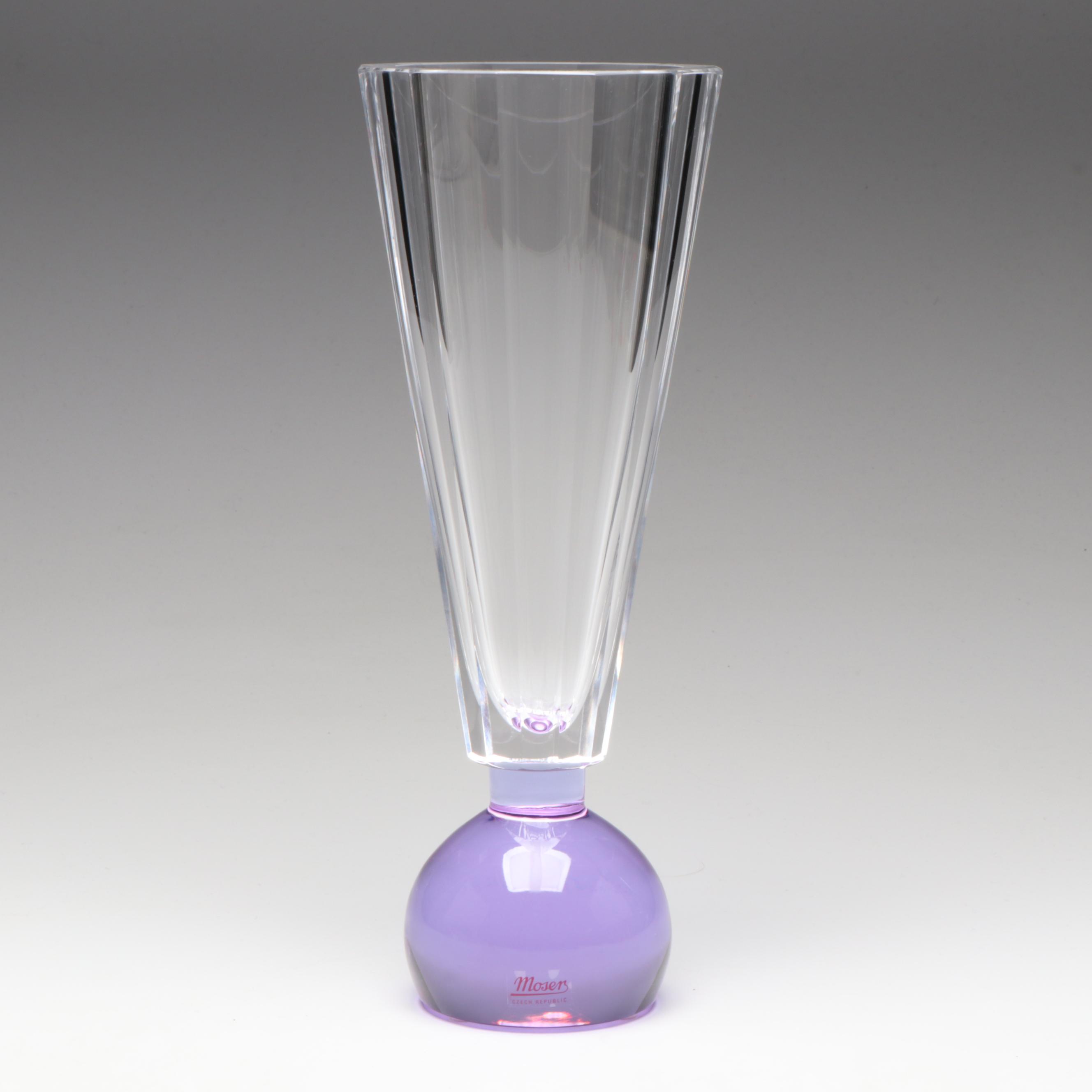 Jan Mares for Moser "His Majesty" Alexandrite and Clear Art Glass Vase
