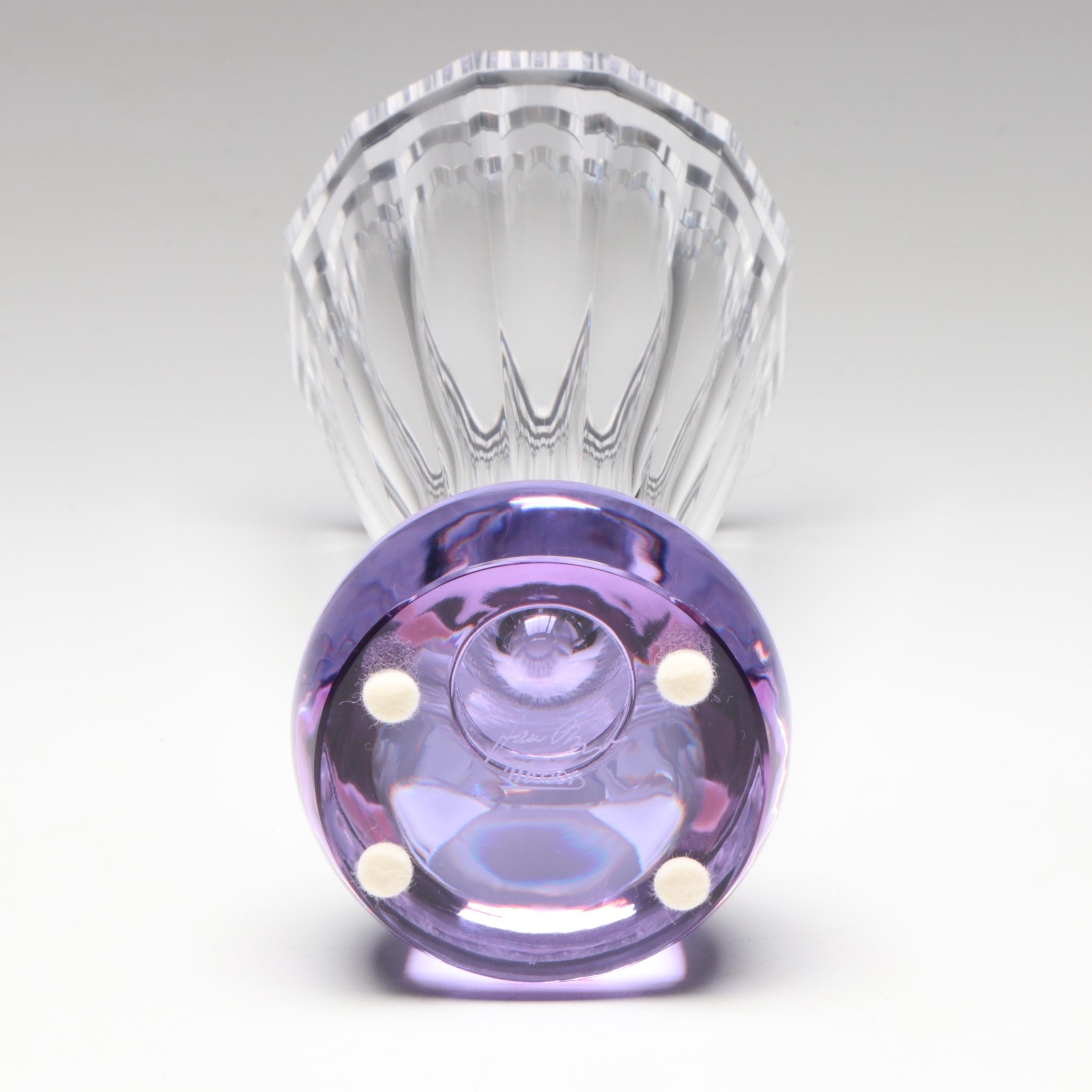 Jan Mares for Moser "His Majesty" Alexandrite and Clear Art Glass Vase