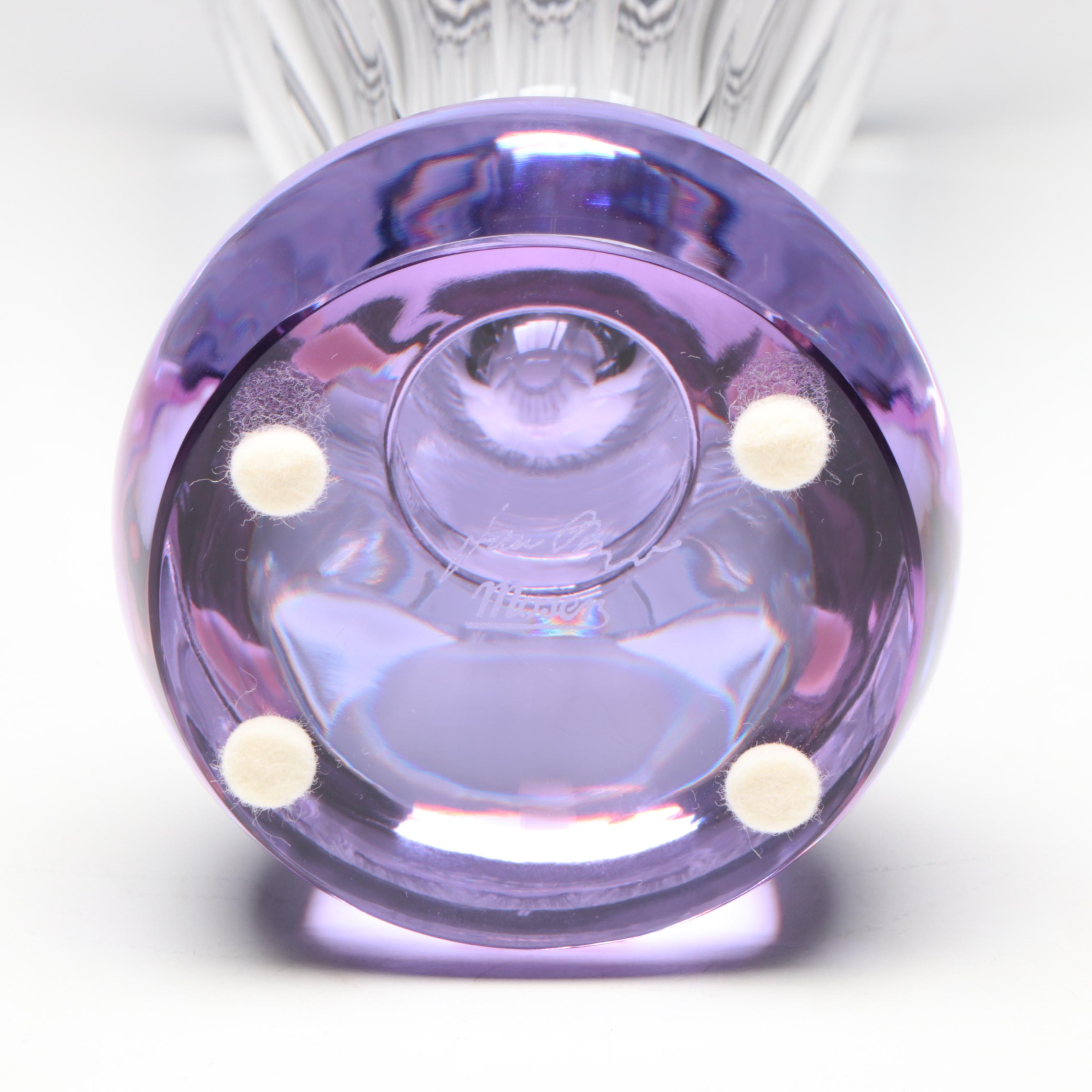 Jan Mares for Moser "His Majesty" Alexandrite and Clear Art Glass Vase