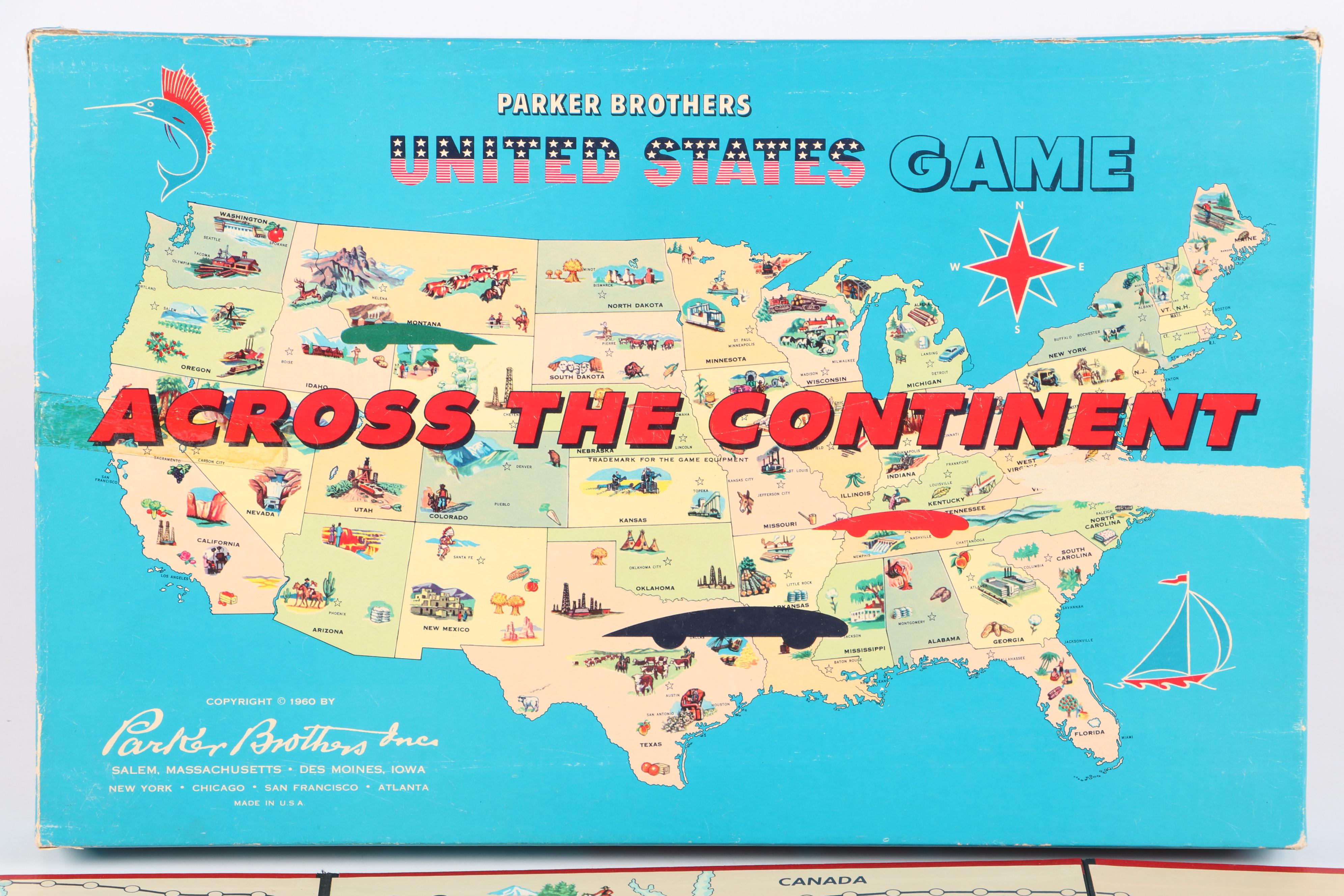 Parker Brothers Across the Continent Board Game