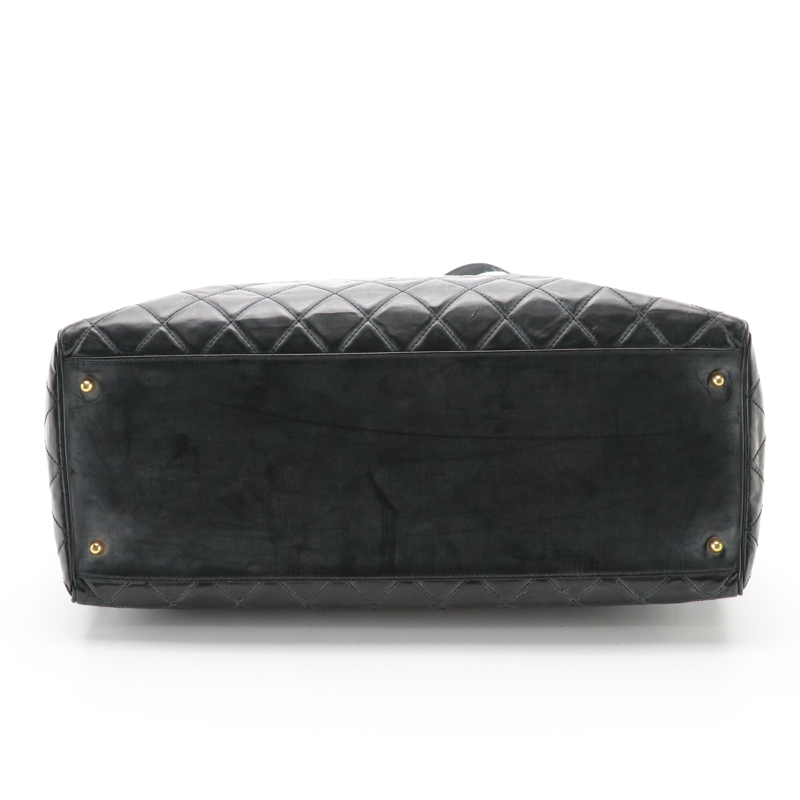 Chanel CC Supermodel XL Weekender Tote in Back Quilted Vinyl