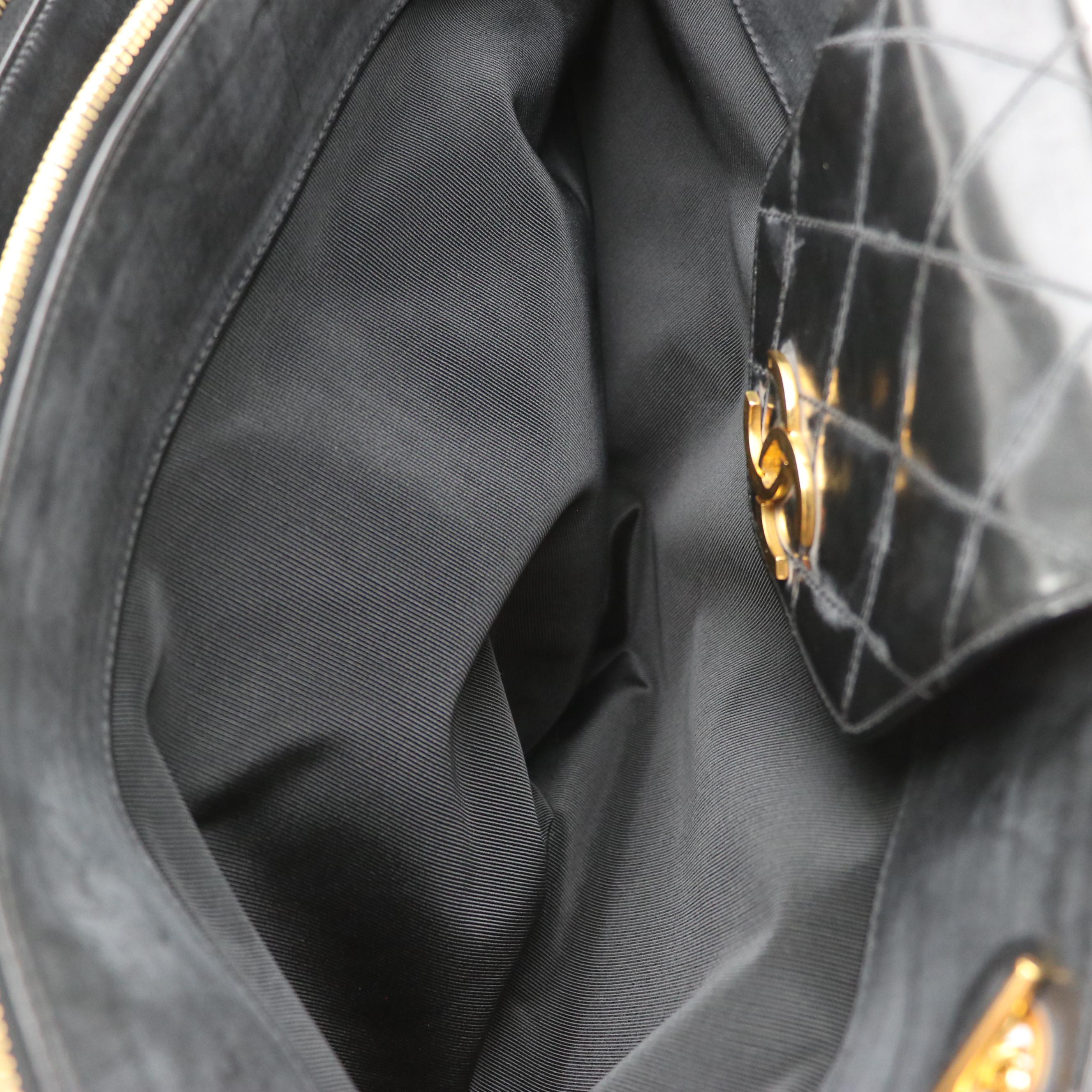 Chanel CC Supermodel XL Weekender Tote in Back Quilted Vinyl