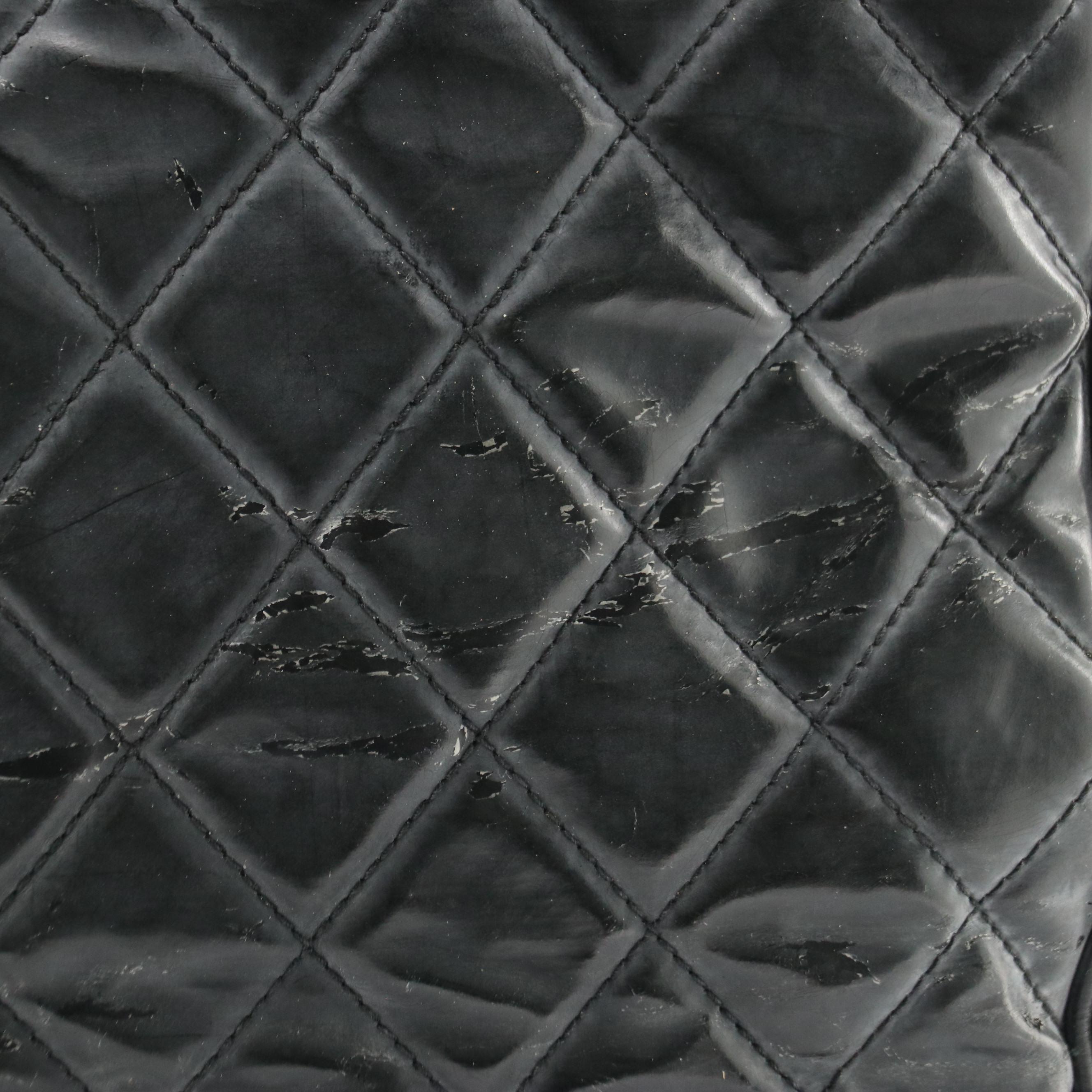 Chanel CC Supermodel XL Weekender Tote in Back Quilted Vinyl
