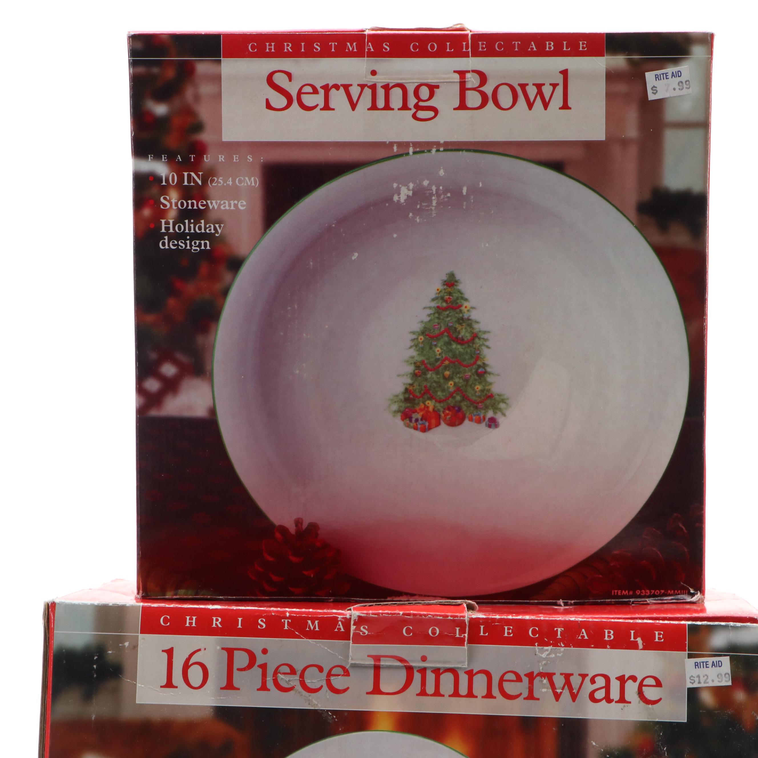 Rite Aid "Christmas Collectibles" Shakers, Dinnerware and Serveware with Clothes