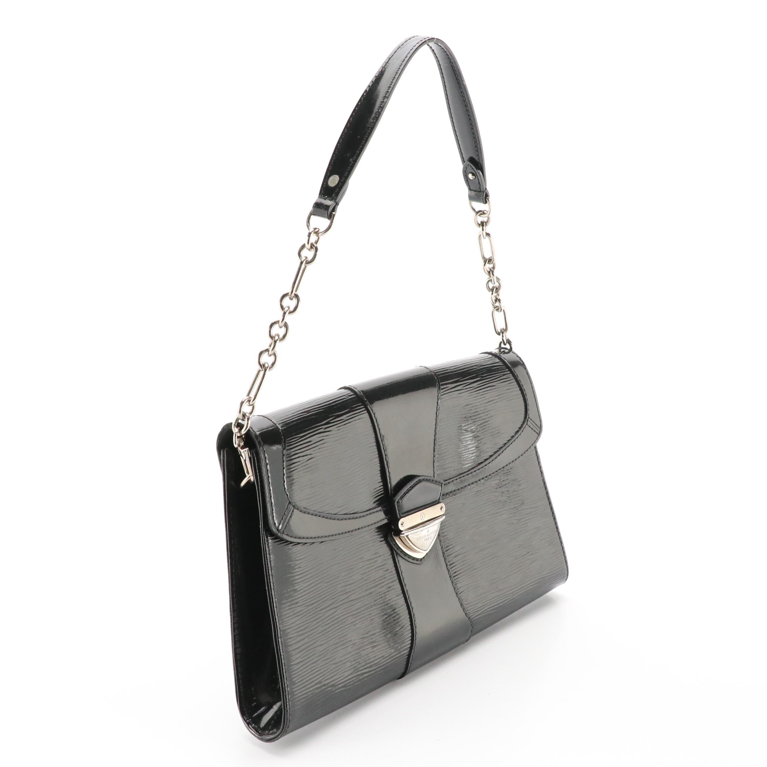 Louis Vuitton Electric Léna Shoulder Bag in Black Epi and Smooth Patent Leather