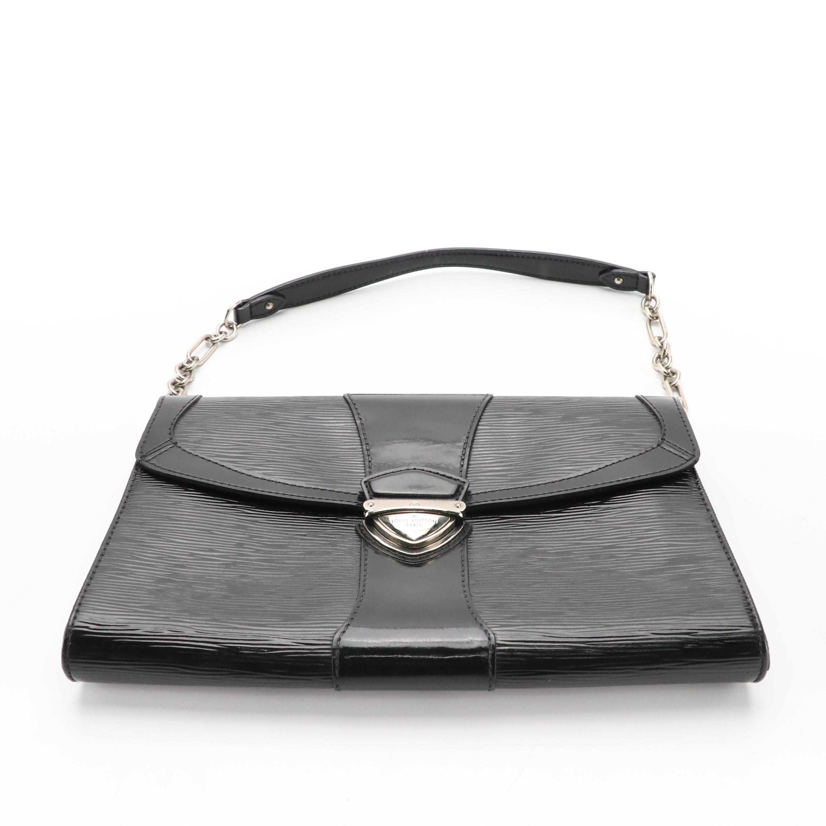 Louis Vuitton Electric Léna Shoulder Bag in Black Epi and Smooth Patent Leather