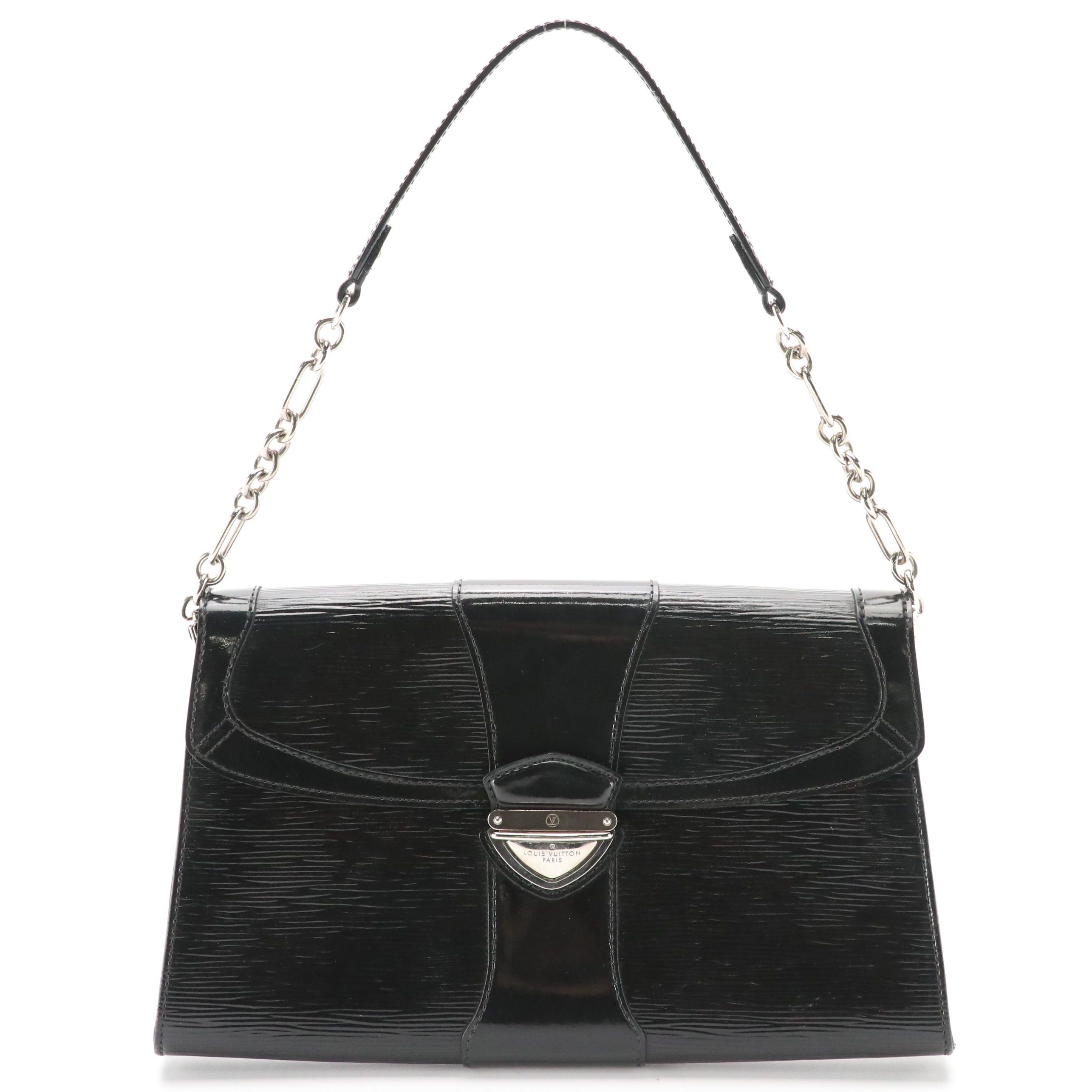 Louis Vuitton Electric Léna Shoulder Bag in Black Epi and Smooth Patent Leather
