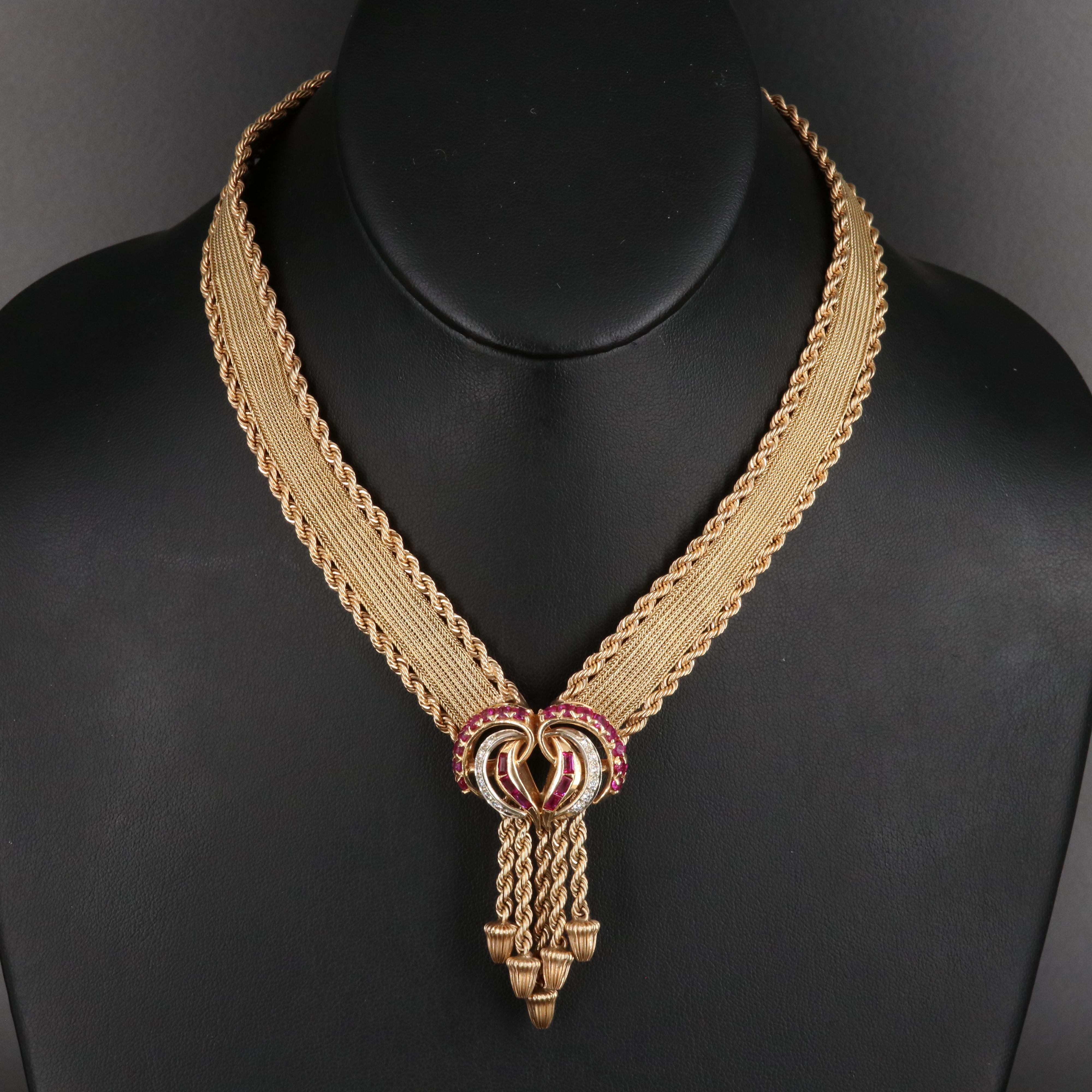 14K Ruby and Diamond Necklace