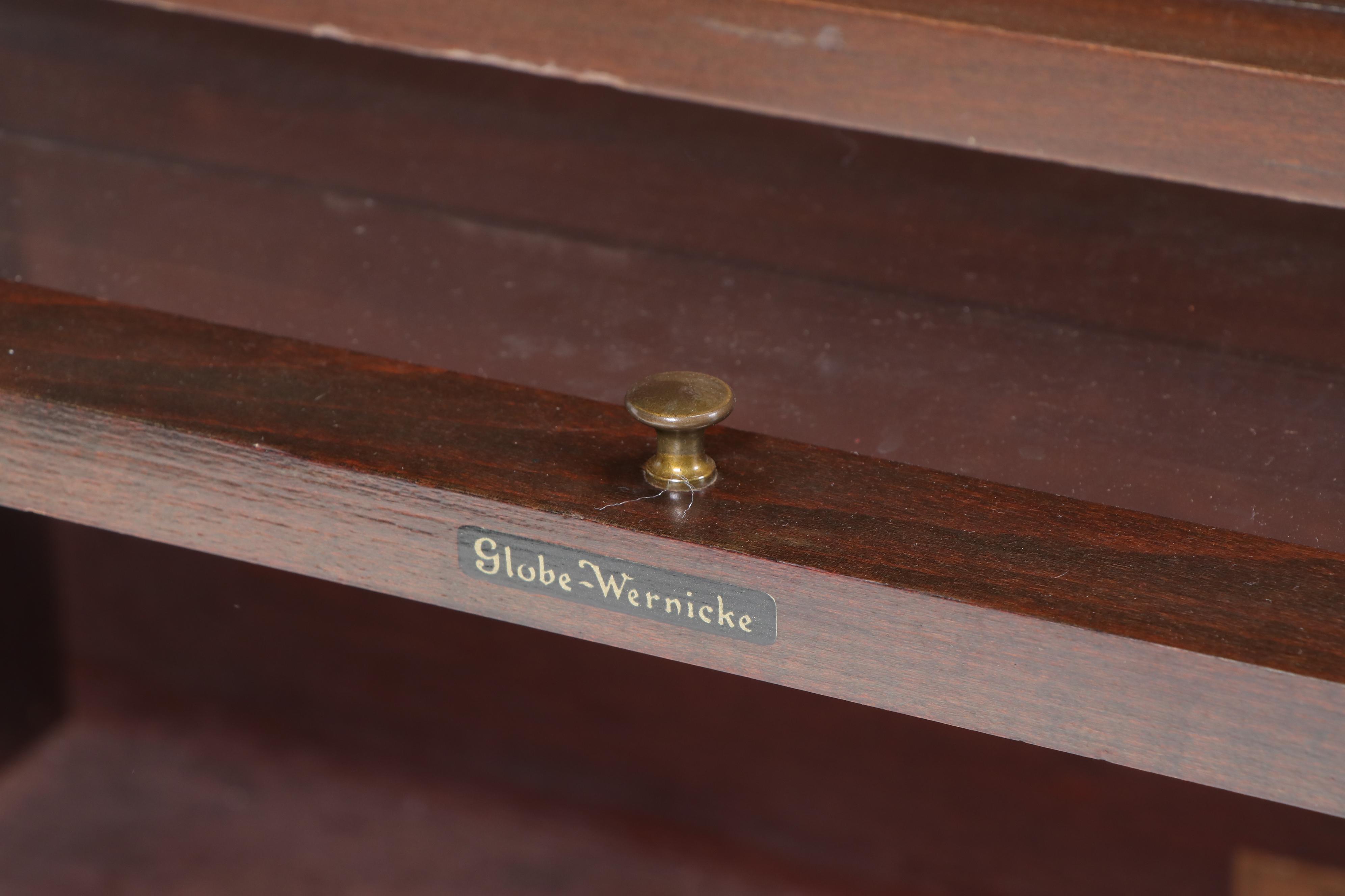 The Globe-Wernicke Co. Mahogany-Stained Three-Stack Barrister's Bookcase