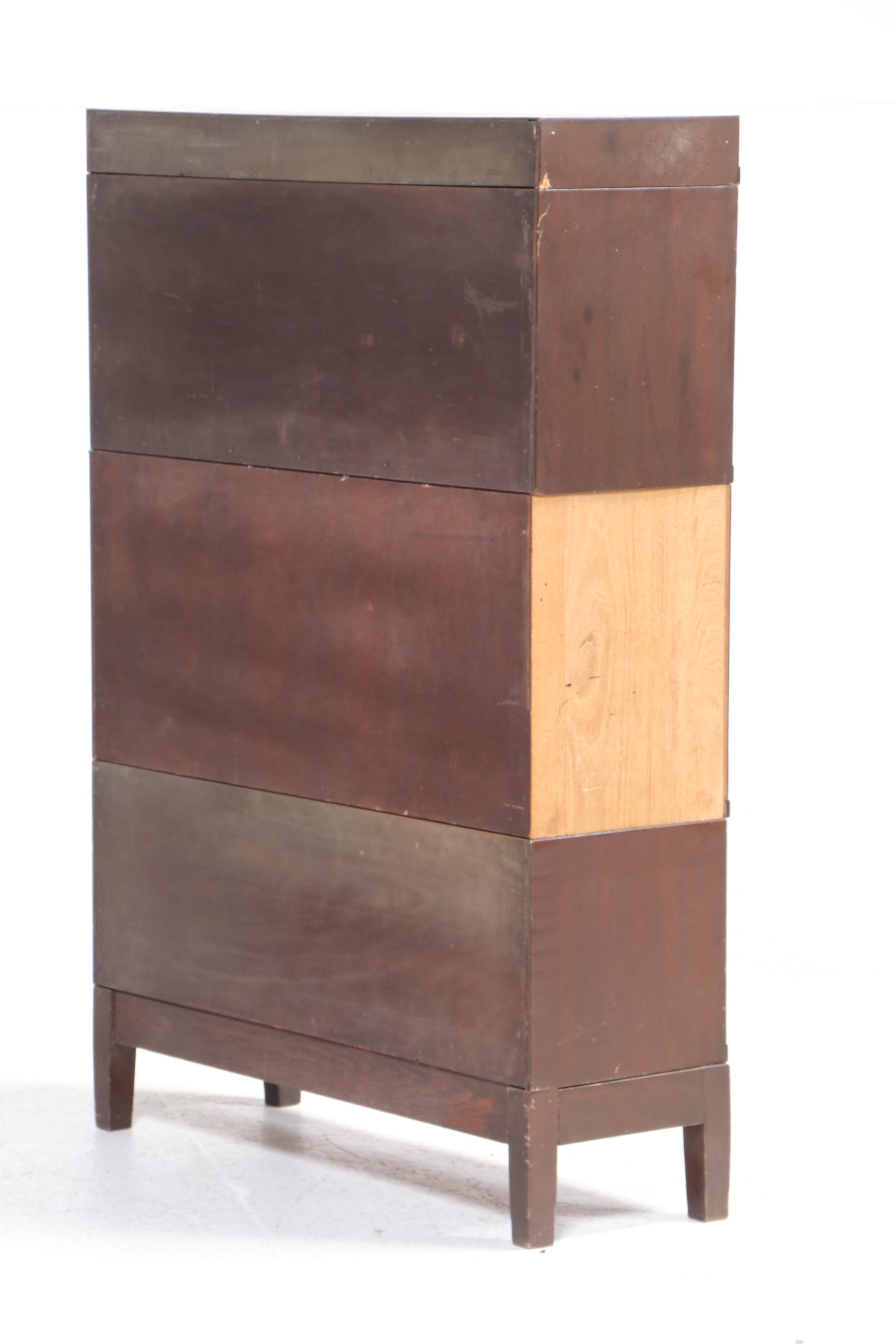 The Globe-Wernicke Co. Mahogany-Stained Three-Stack Barrister's Bookcase