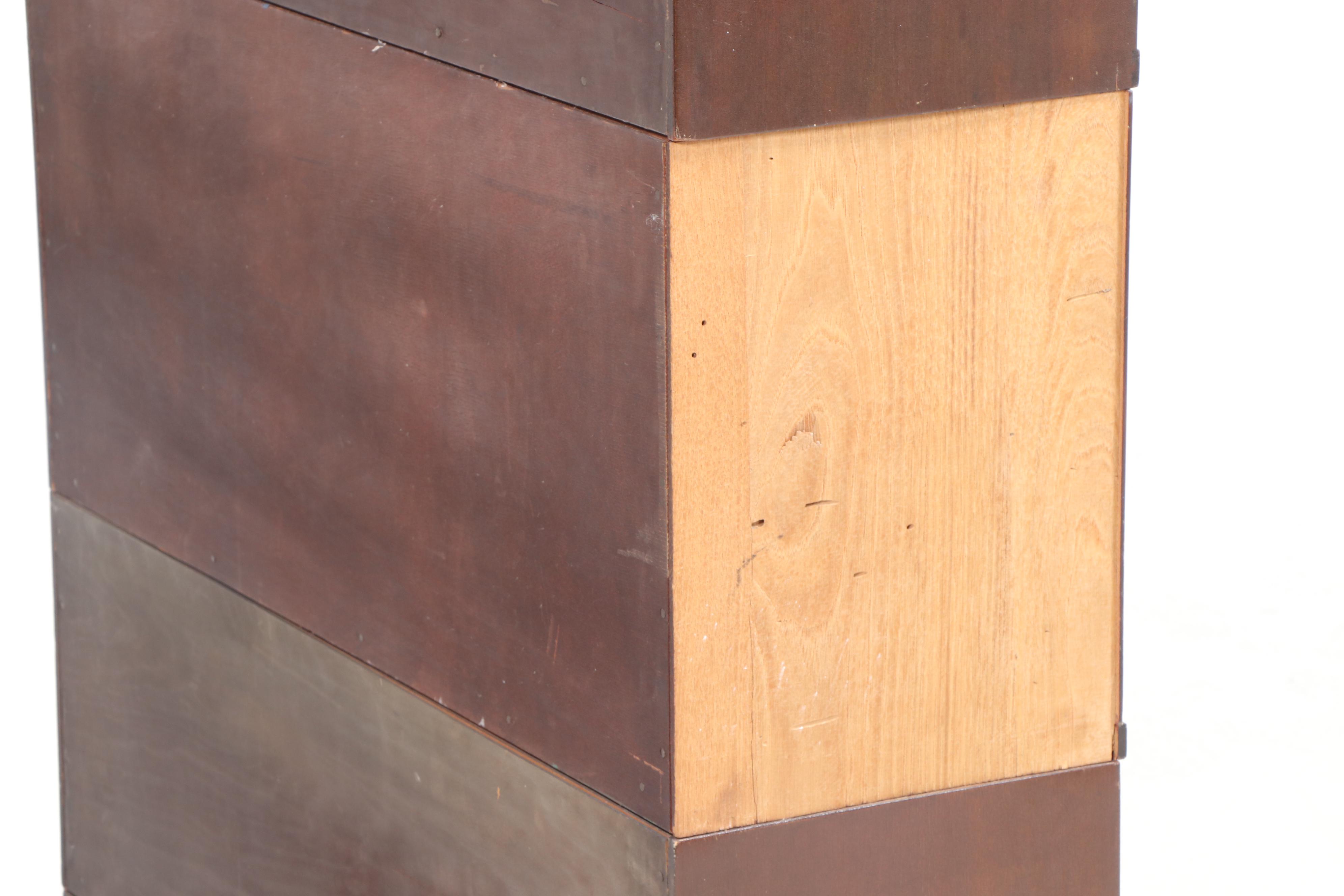 The Globe-Wernicke Co. Mahogany-Stained Three-Stack Barrister's Bookcase