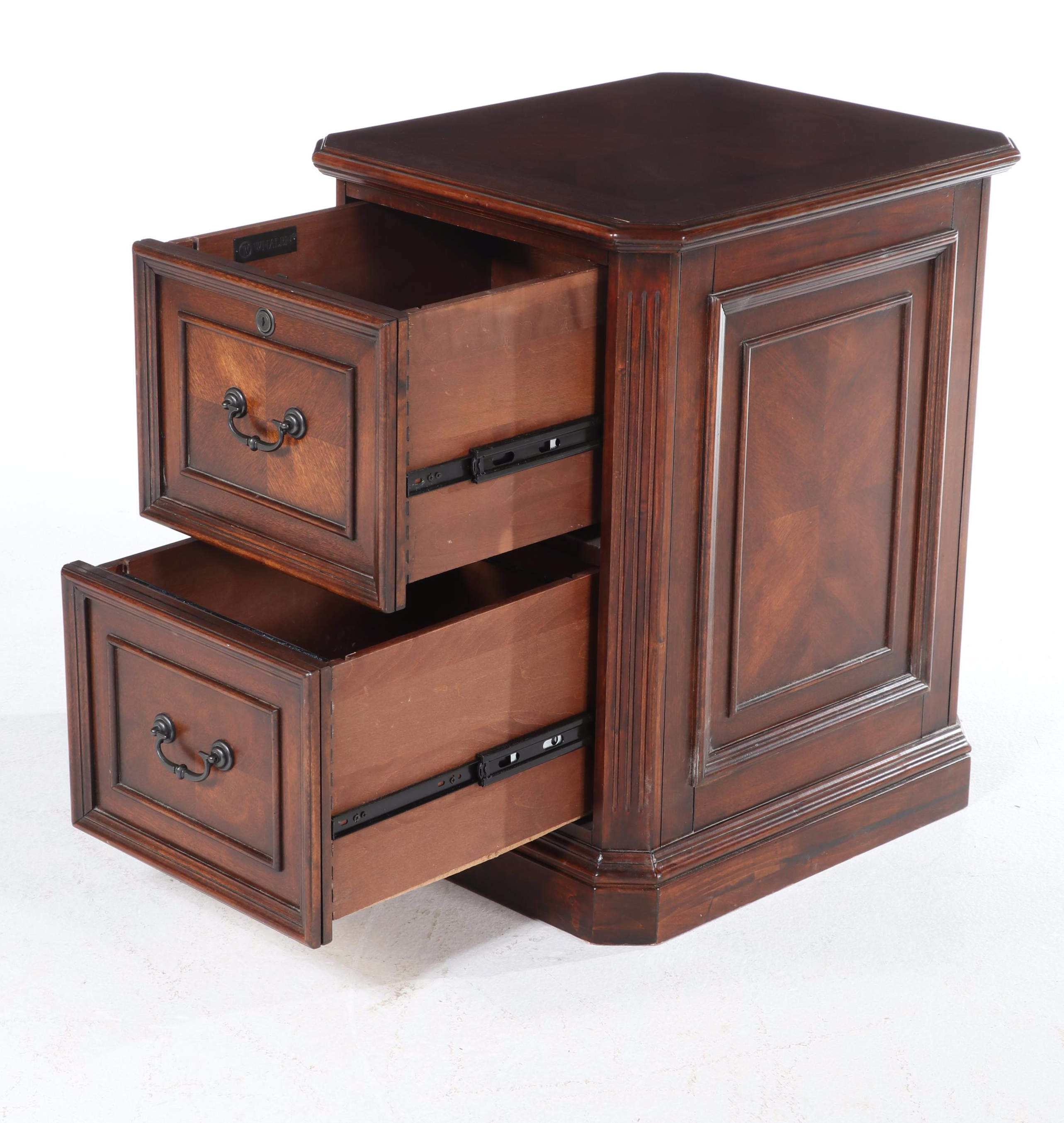 Whalen Furniture Mahogany-Veneered Two-Drawer File Cabinet