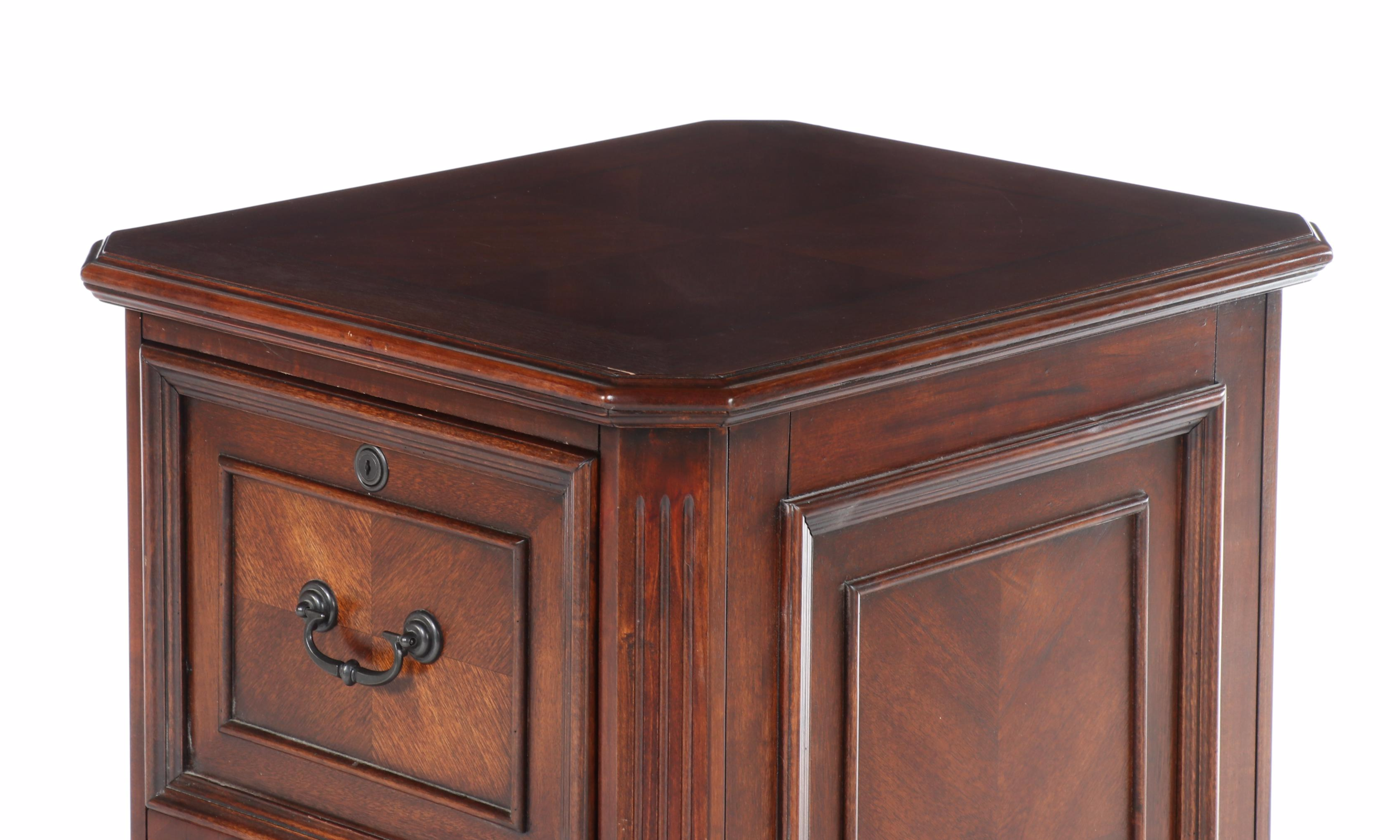 Whalen Furniture Mahogany-Veneered Two-Drawer File Cabinet