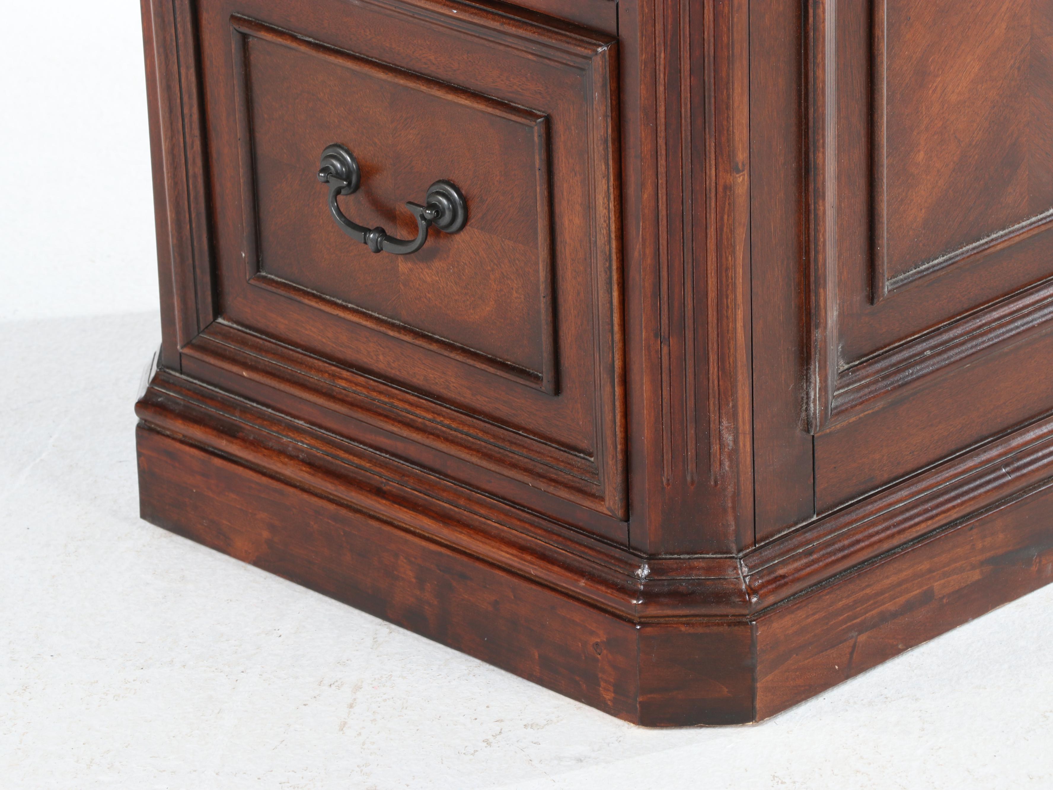 Whalen Furniture Mahogany-Veneered Two-Drawer File Cabinet
