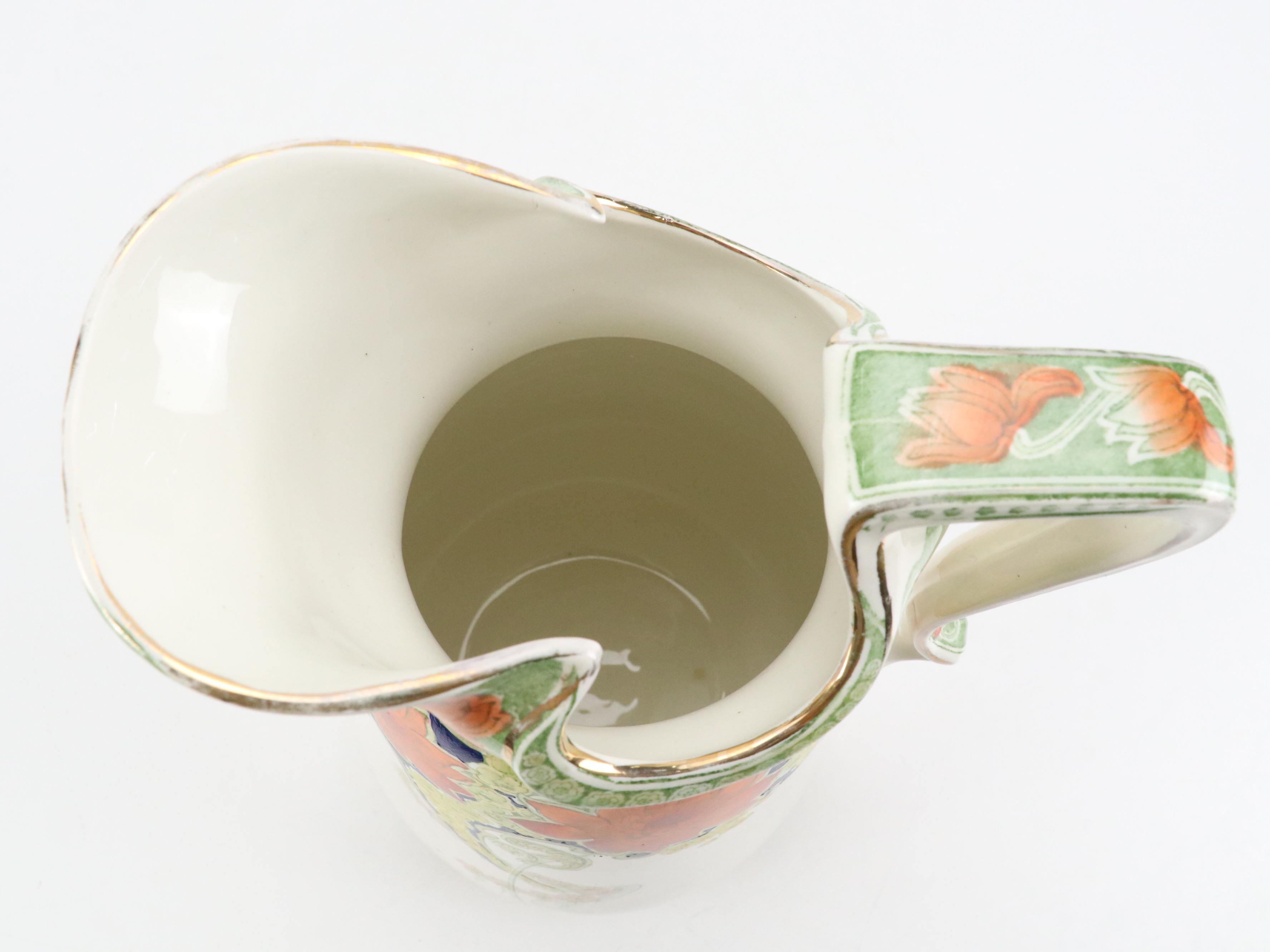 Colonial Pottery English Ceramic "Peerless" Art Nouveau Style Pitcher