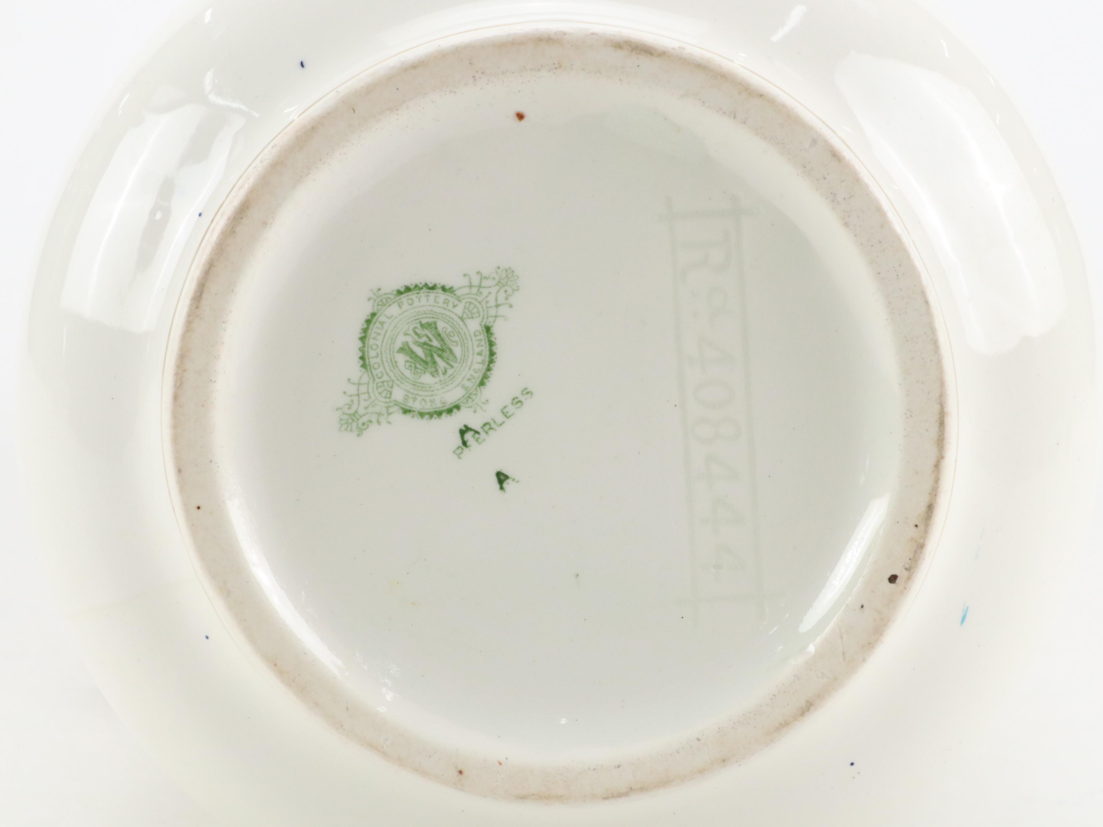 Colonial Pottery English Ceramic "Peerless" Art Nouveau Style Pitcher