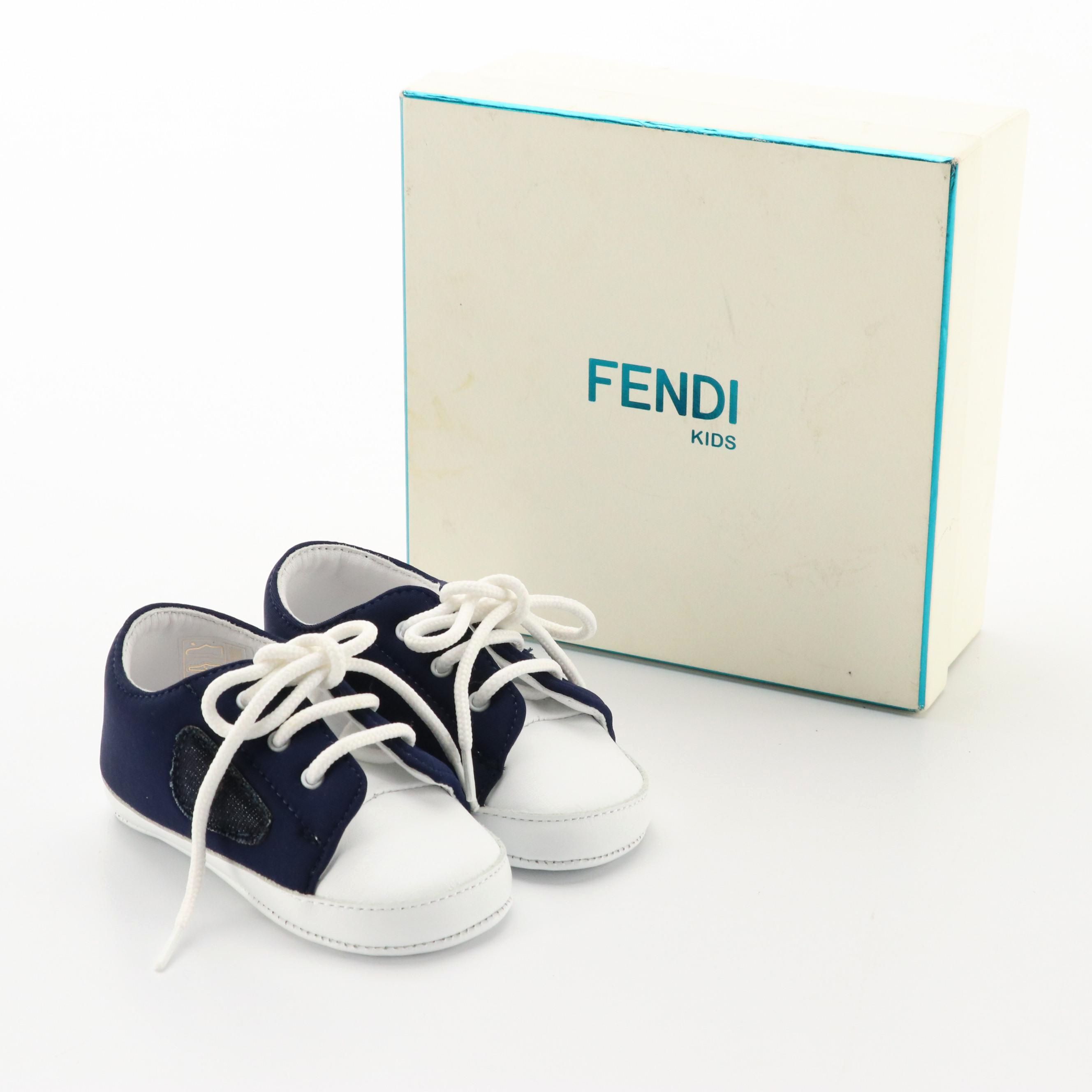 Fendi Kids Baby Lace-Up Sneakers with Box