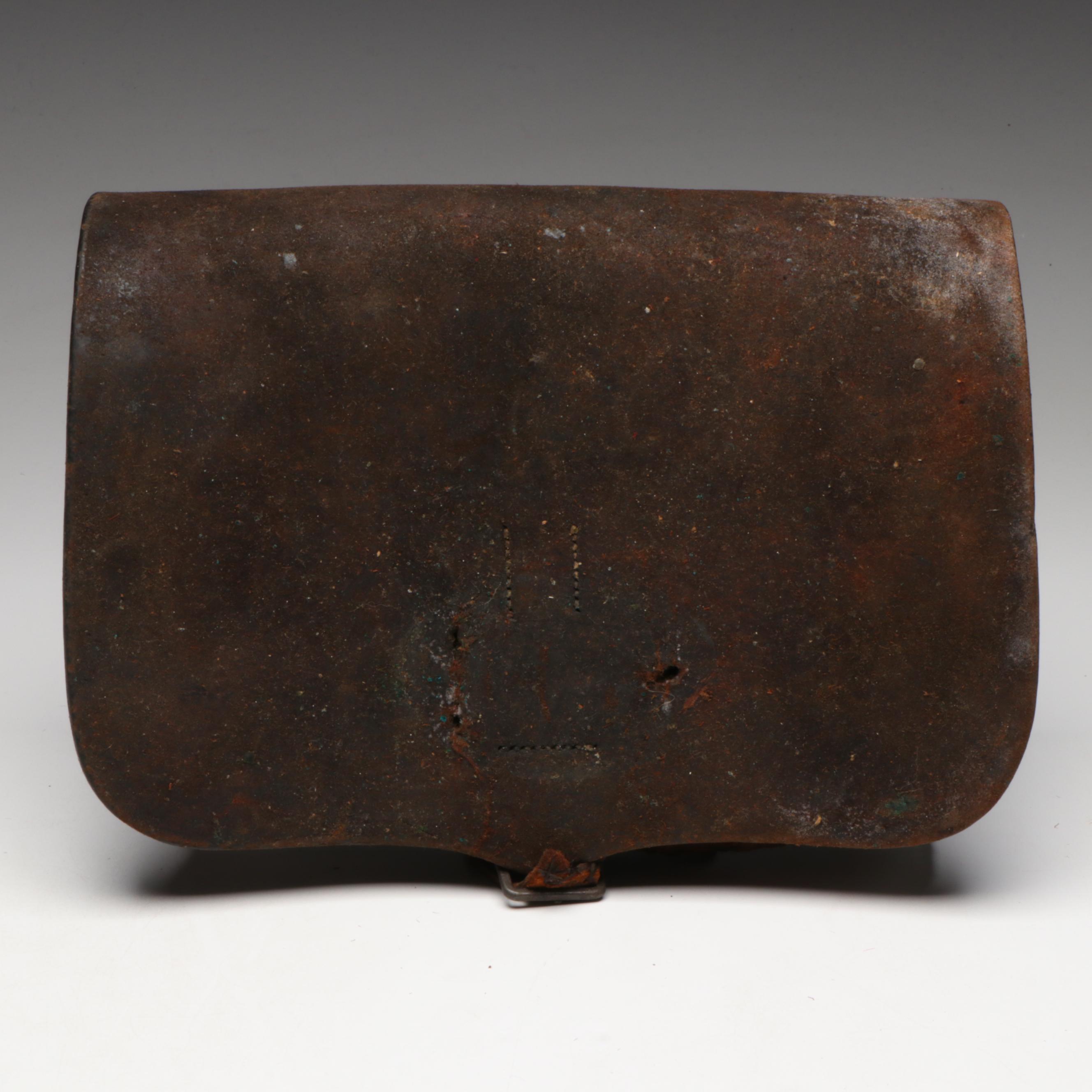 U.S. Military Antebellum Leather Cavalry Carbine Cartridge Box, Mid-19th Century