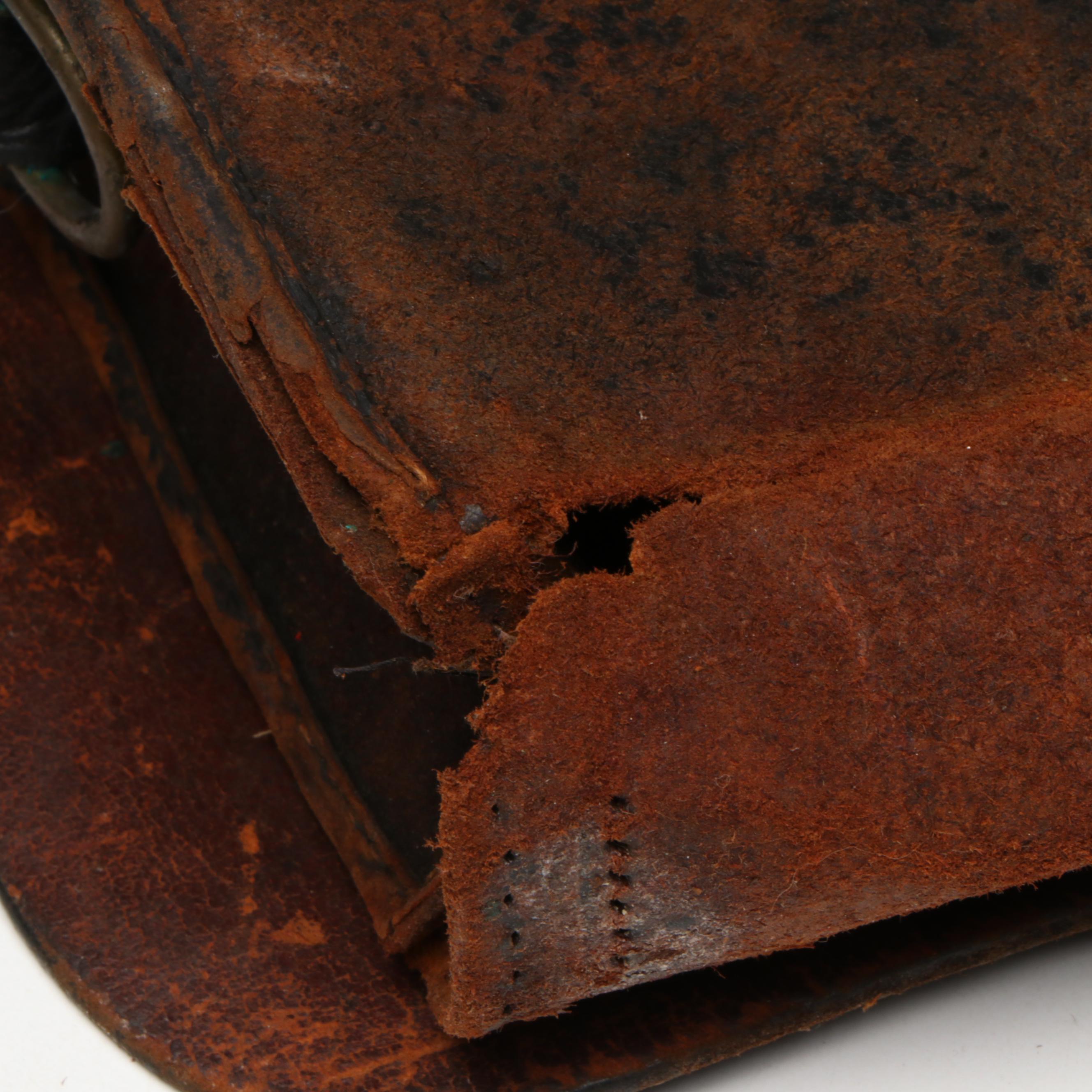 U.S. Military Antebellum Leather Cavalry Carbine Cartridge Box, Mid-19th Century