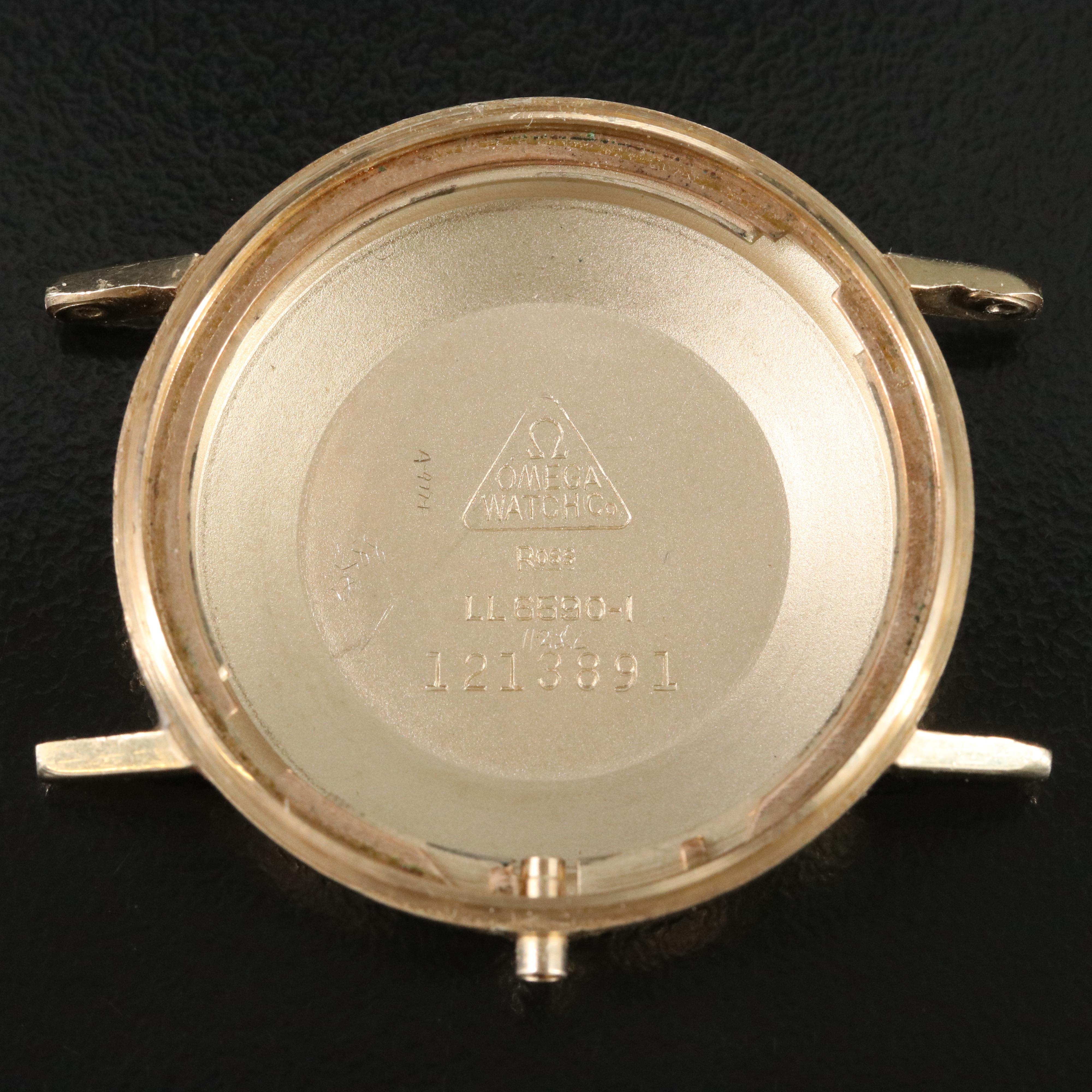 14K Omega Seamaster Linen Dial Automatic Watch