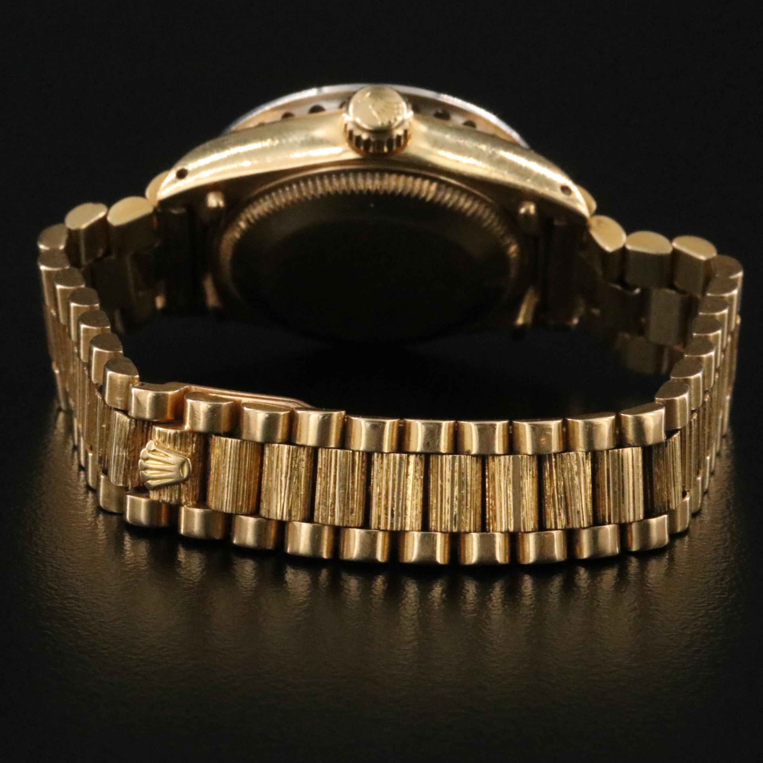 Rolex Lady-Datejust 6927 Custom Diamond Set 18K Gold Automatic Watch