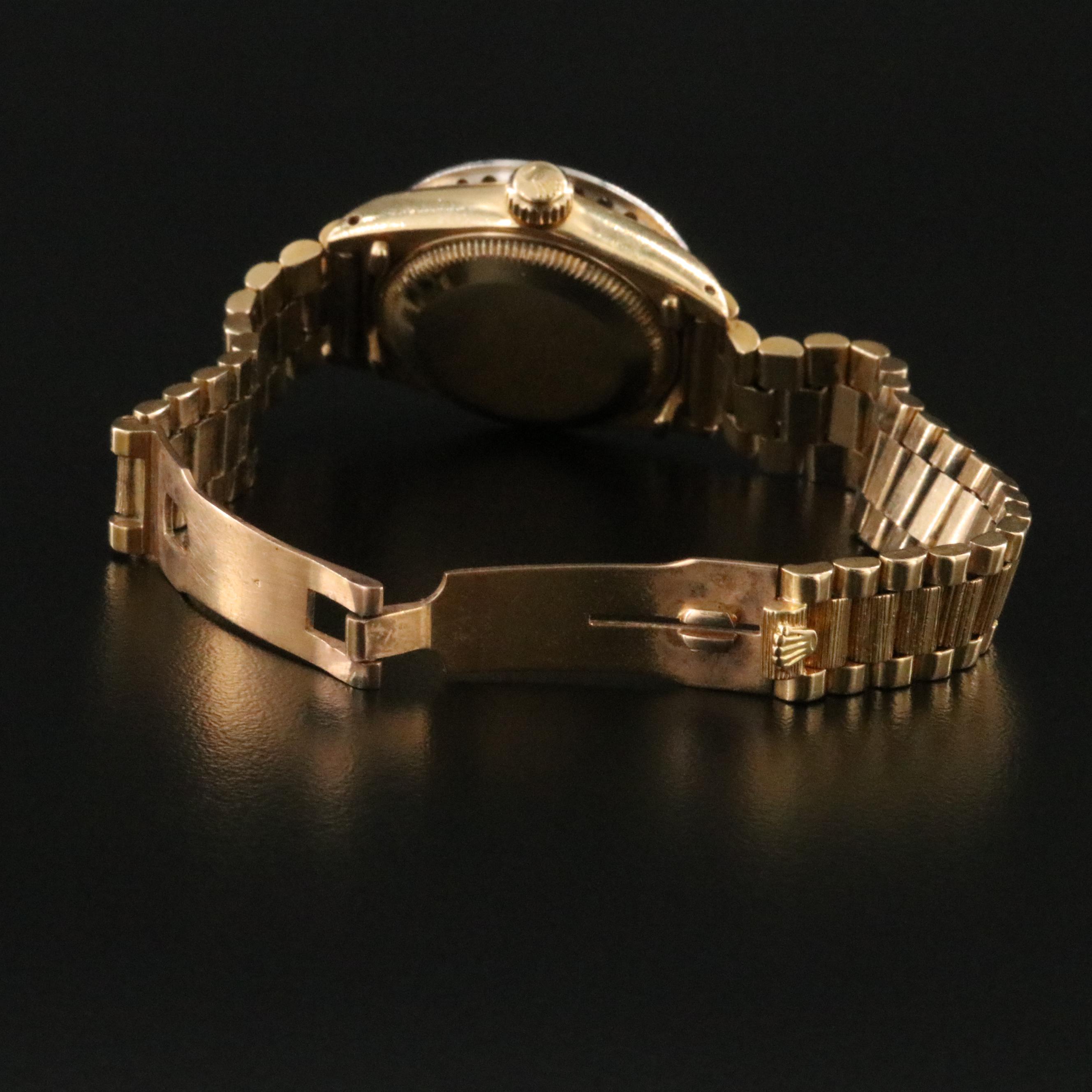 Rolex Lady-Datejust 6927 Custom Diamond Set 18K Gold Automatic Watch