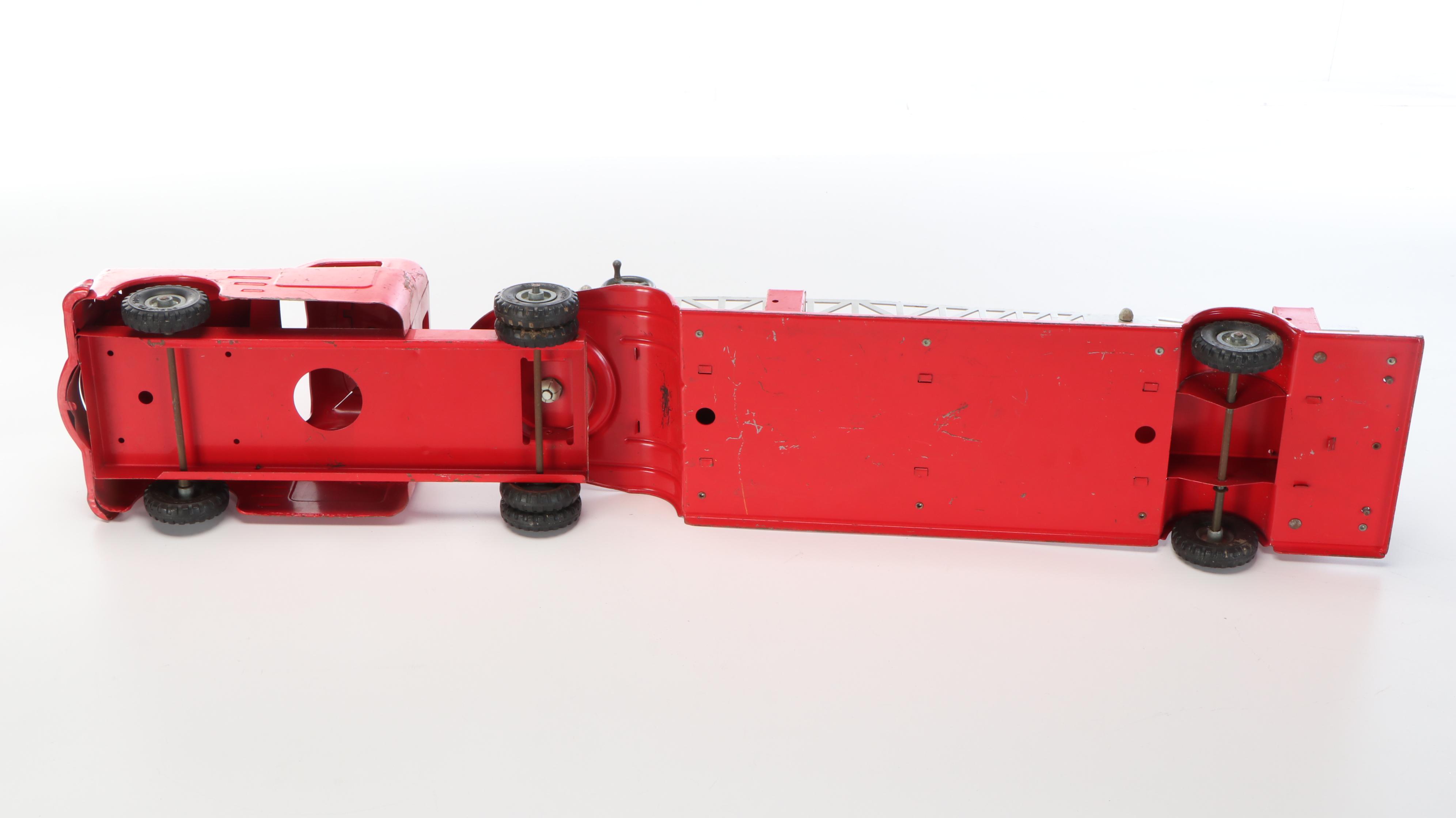 Nylint "Aerial Hook-N-Ladder" and Structo "S.F.D. Fire Truck" Metal Toys