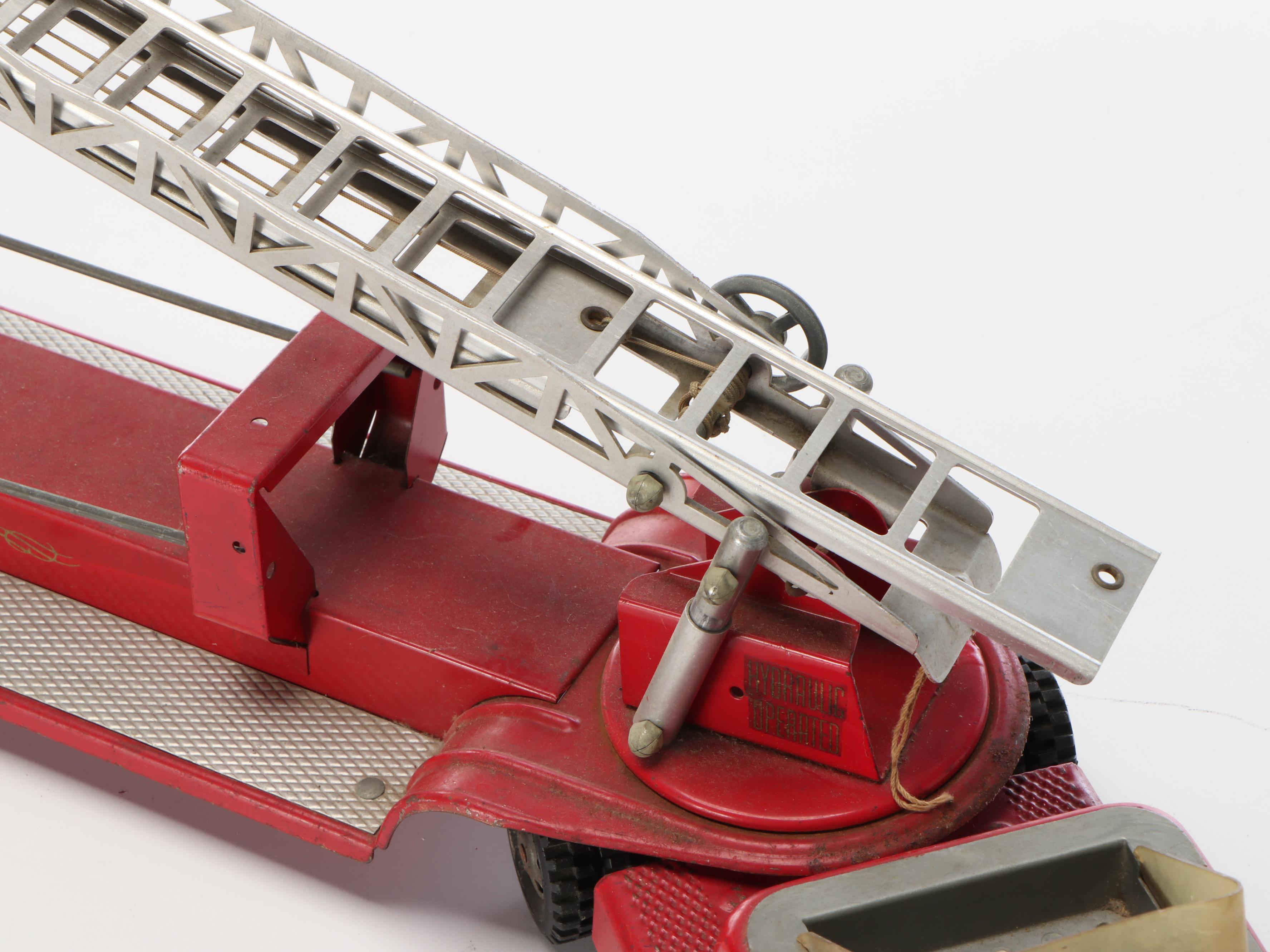 Nylint "Aerial Hook-N-Ladder" and Structo "S.F.D. Fire Truck" Metal Toys