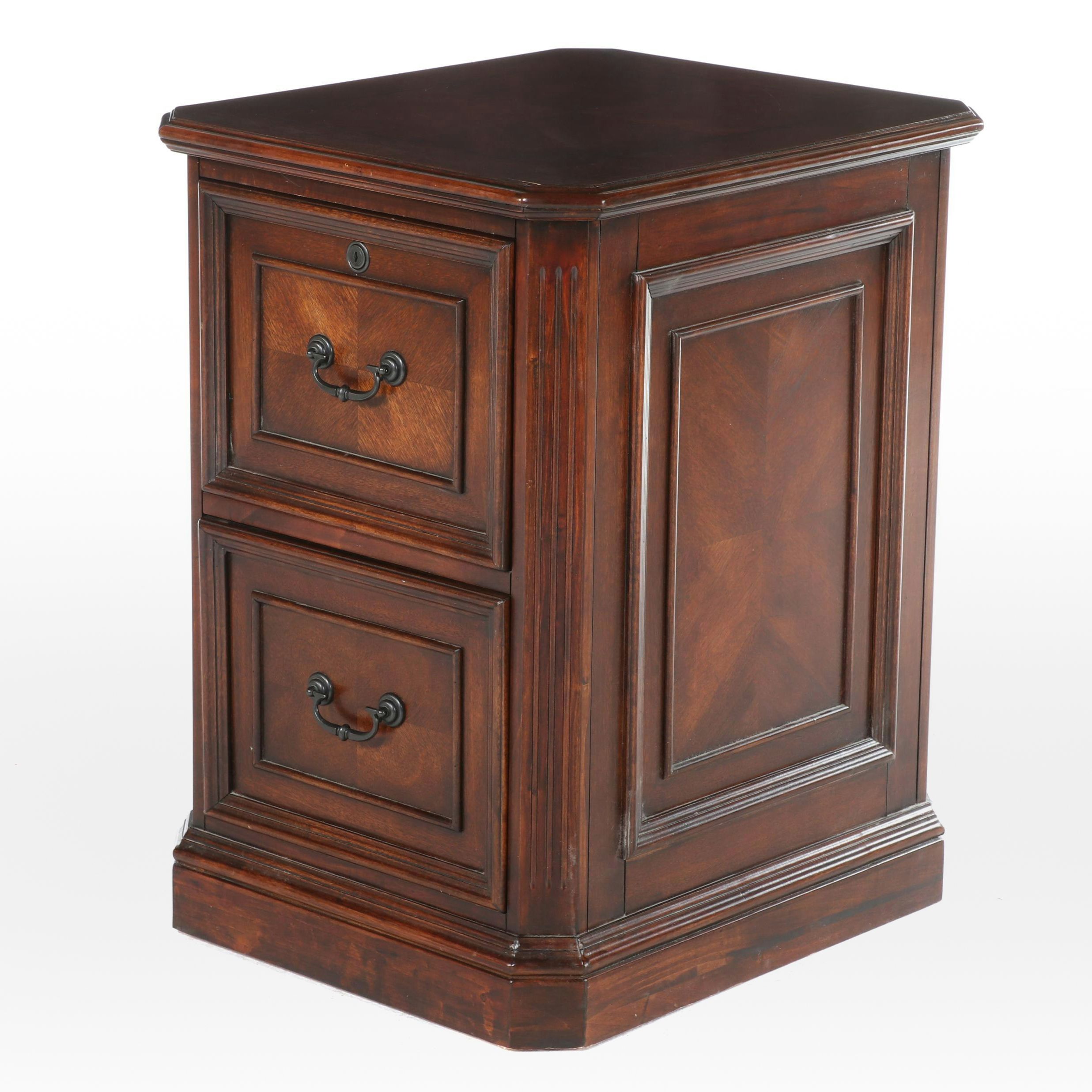 Whalen Furniture Mahogany-Veneered Two-Drawer File Cabinet