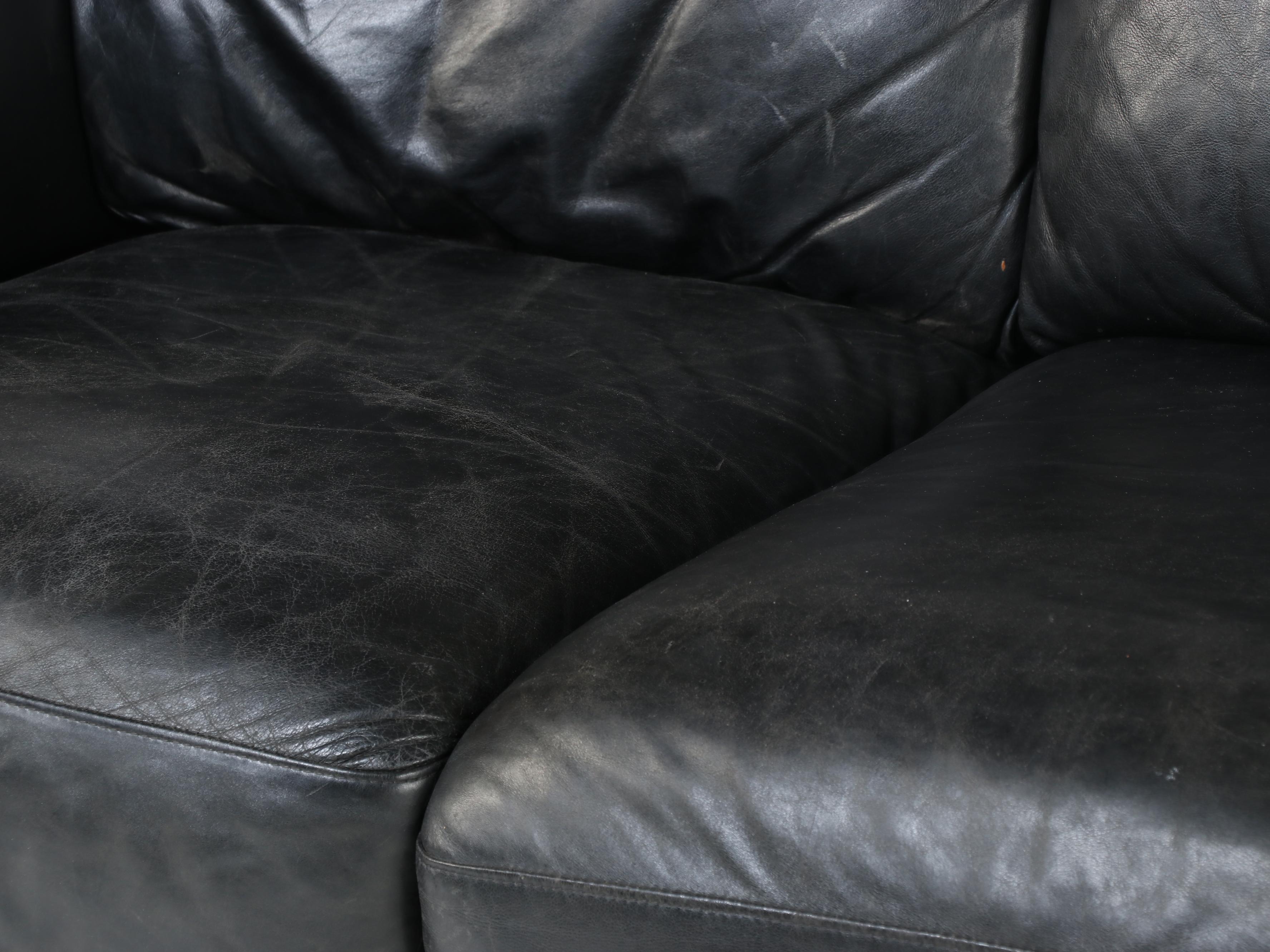 Bonded Leather Sofa with Nailhead Trim