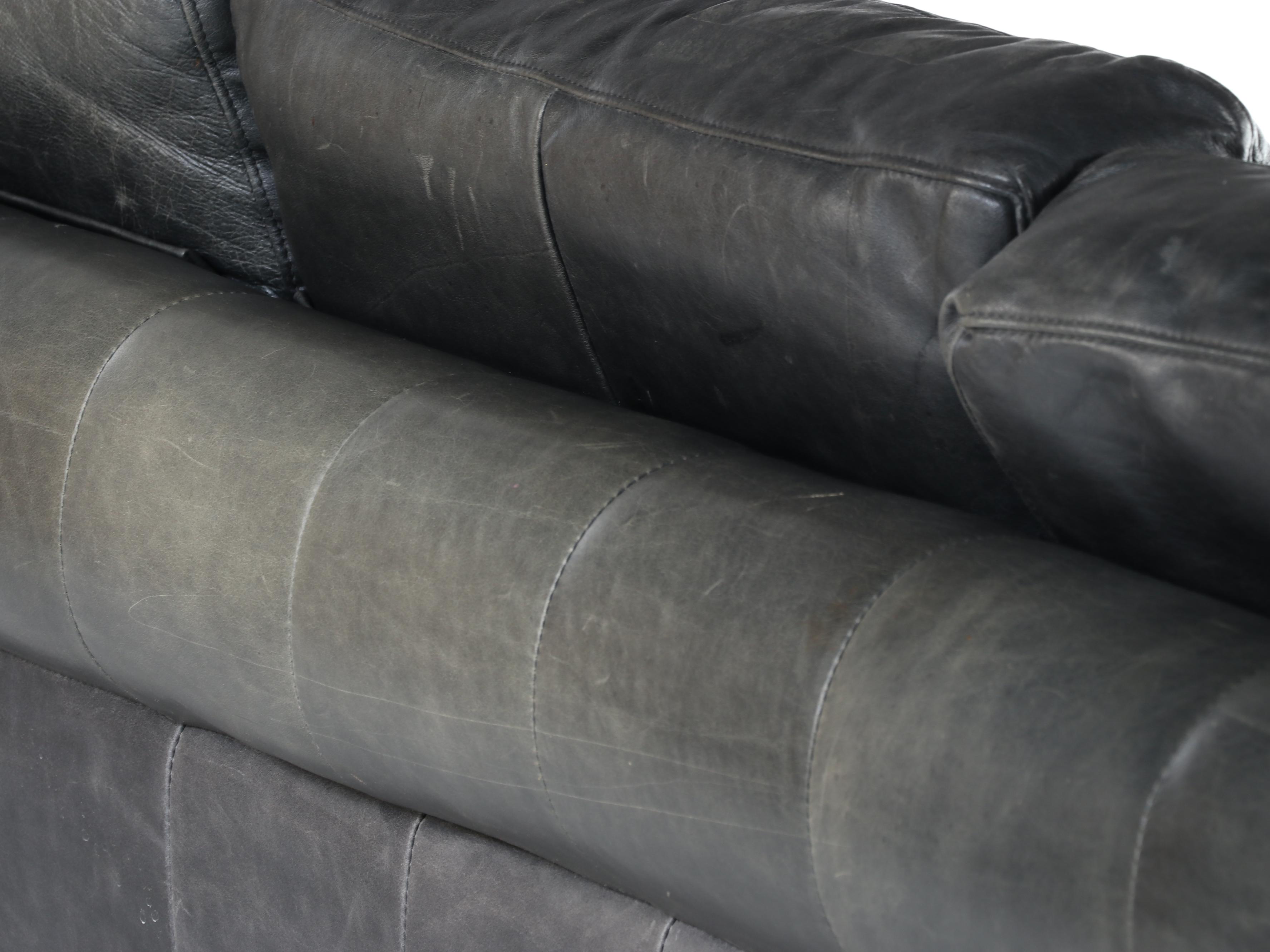 Bonded Leather Sofa with Nailhead Trim