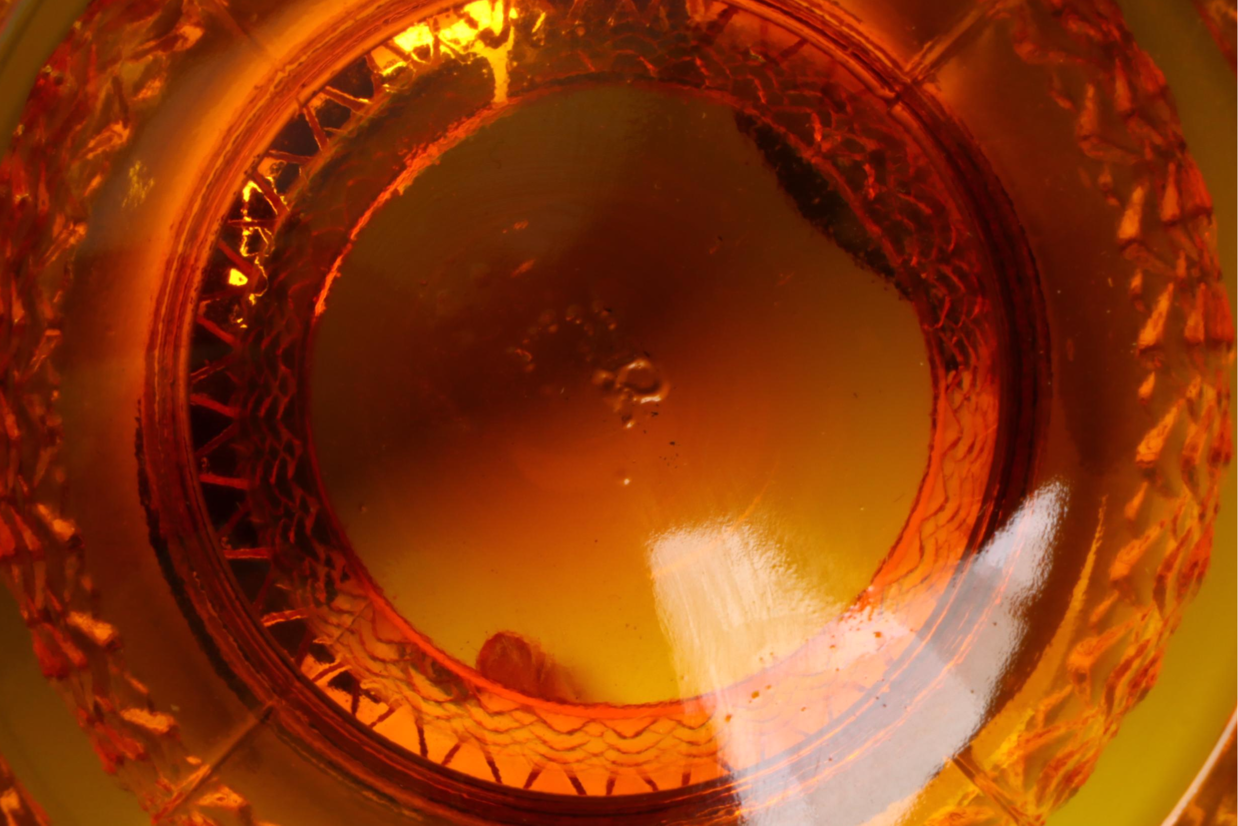 Viking Glass Owl Orange and Green Glass Candle Fairy Lamps